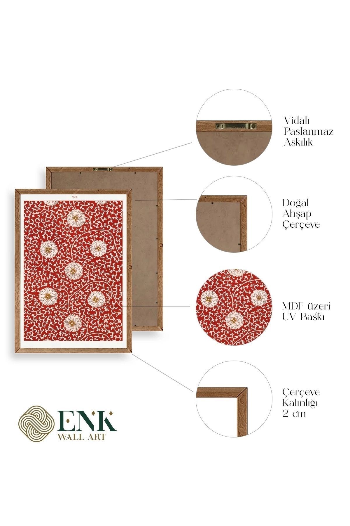 Çiçekler Ahşap Çerçeveli Tablo 23 x 30