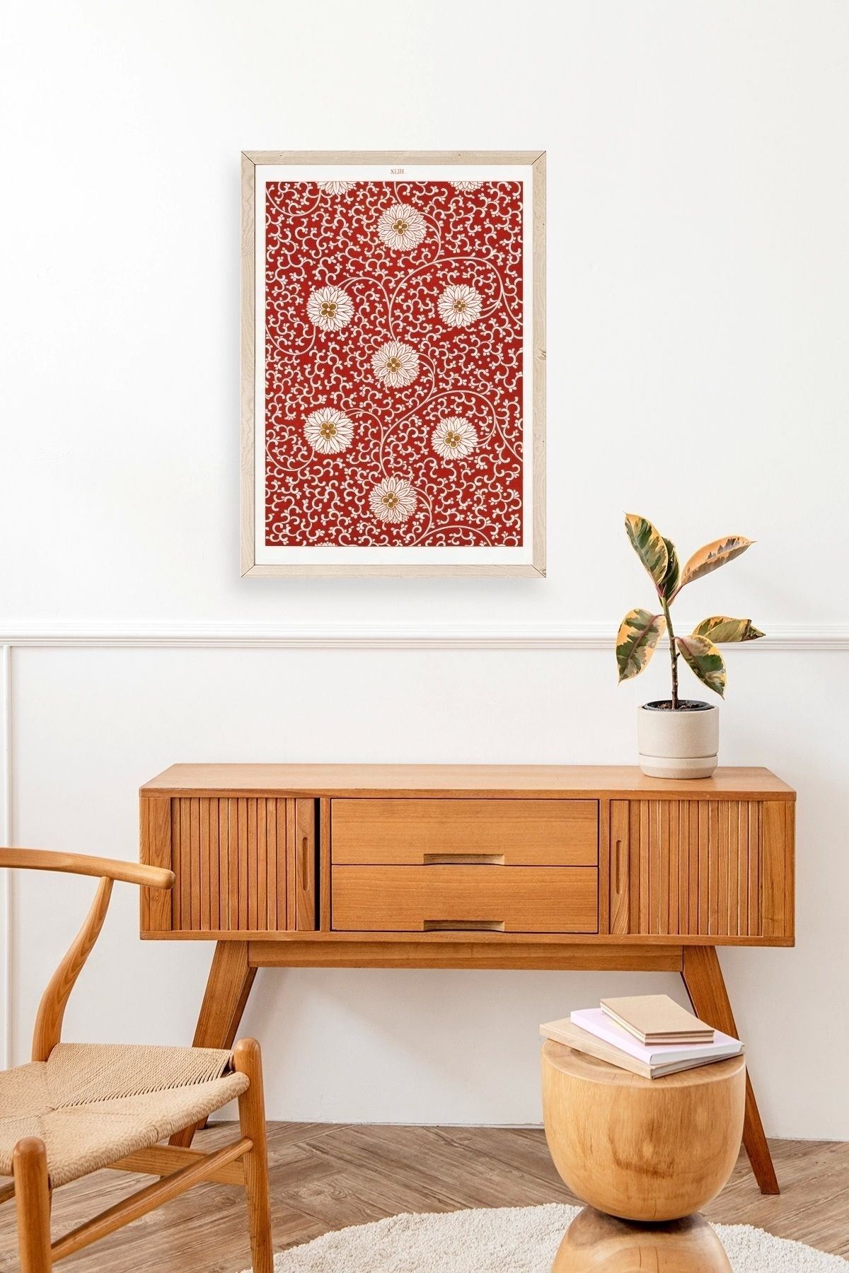 Çiçekler Ahşap Çerçeveli Tablo 50 x 70