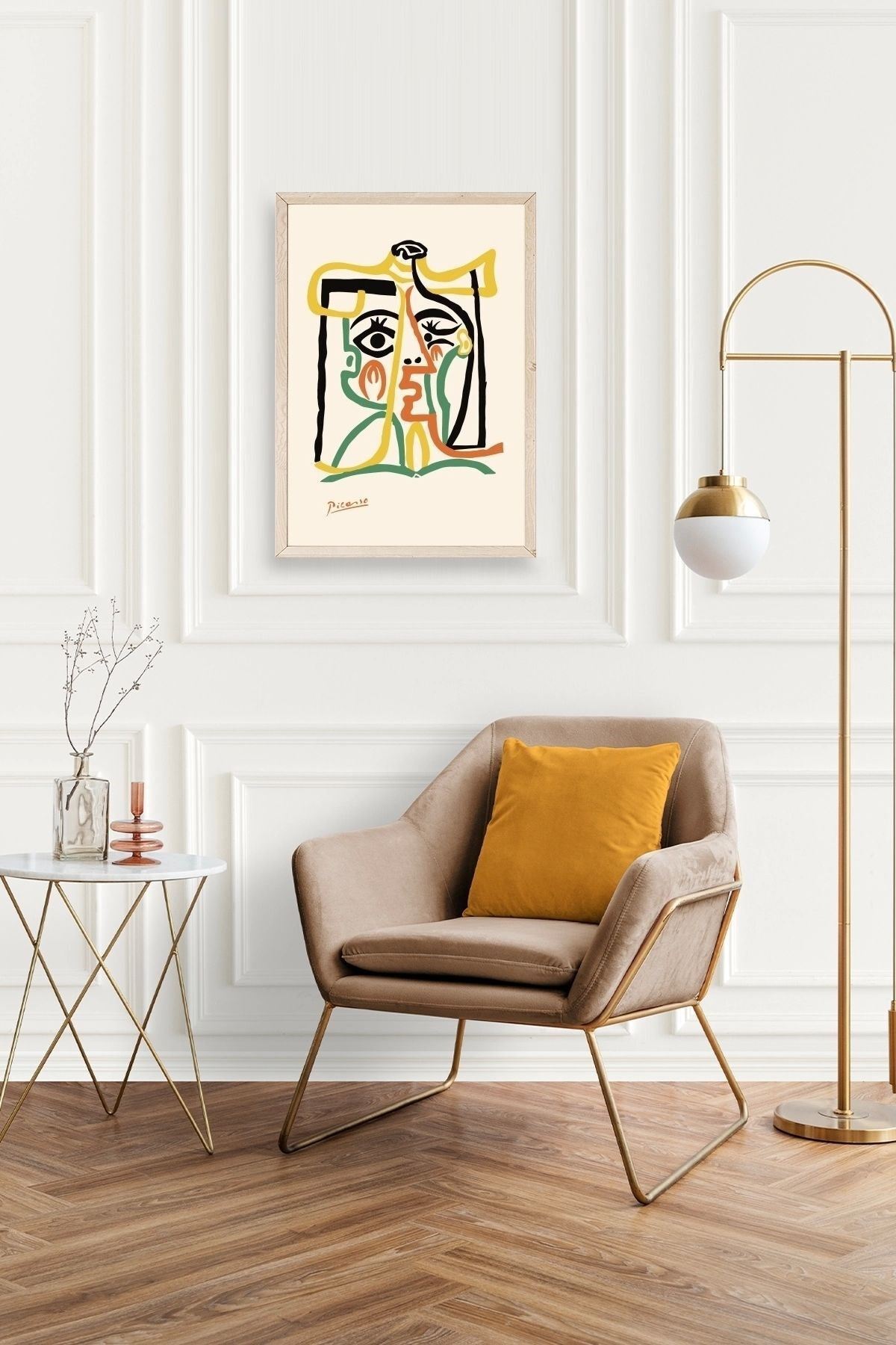 Tete de Femme Ahşap Çerçeveli Tablo 50 x 70