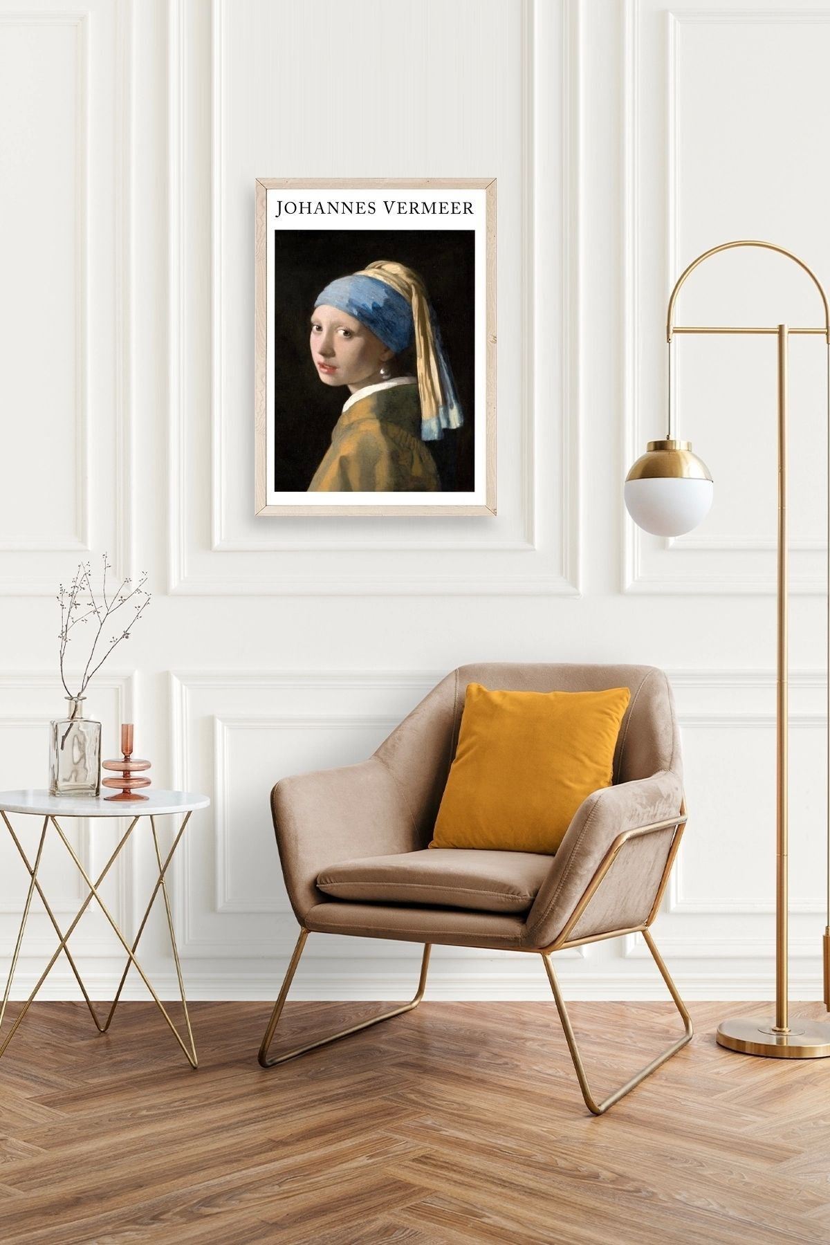 İnci Küpeli Kız Ahşap Çerçeveli Tablo 50 x 70