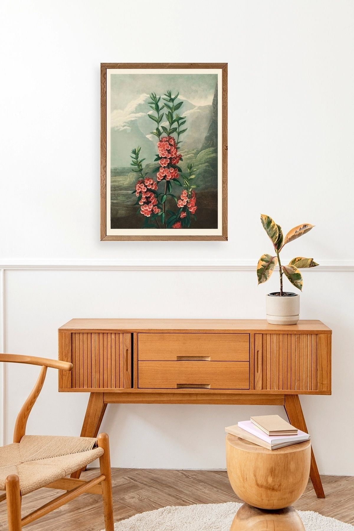 Narrow-Leaved Kalmia Ahşap Çerçeveli Tablo 30 x 42