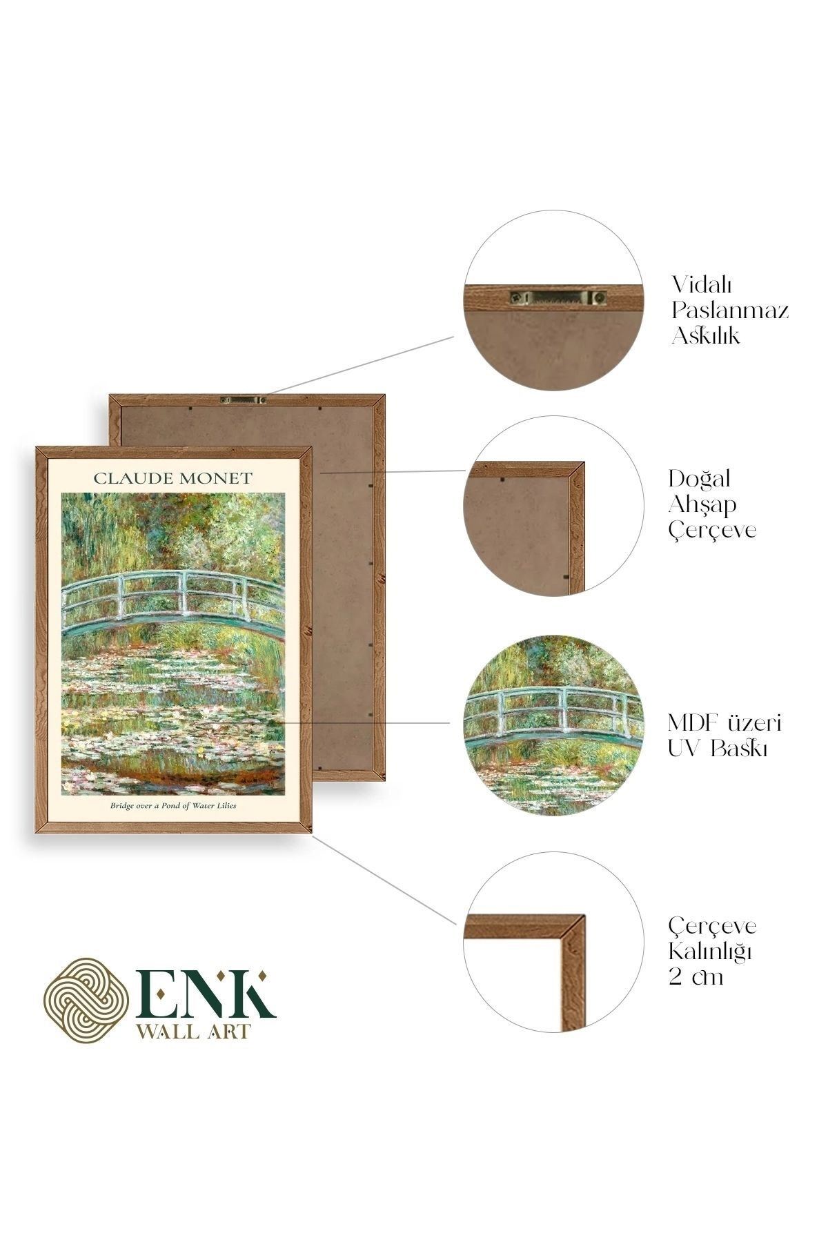 Claude Monet Ahşap Çerçeveli Tablo 23 x 30