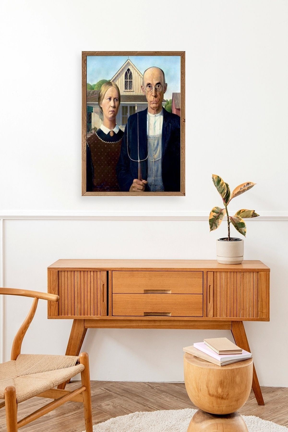 Lotus Water Lily Ahşap Çerçeveli Tablo 23 x 30