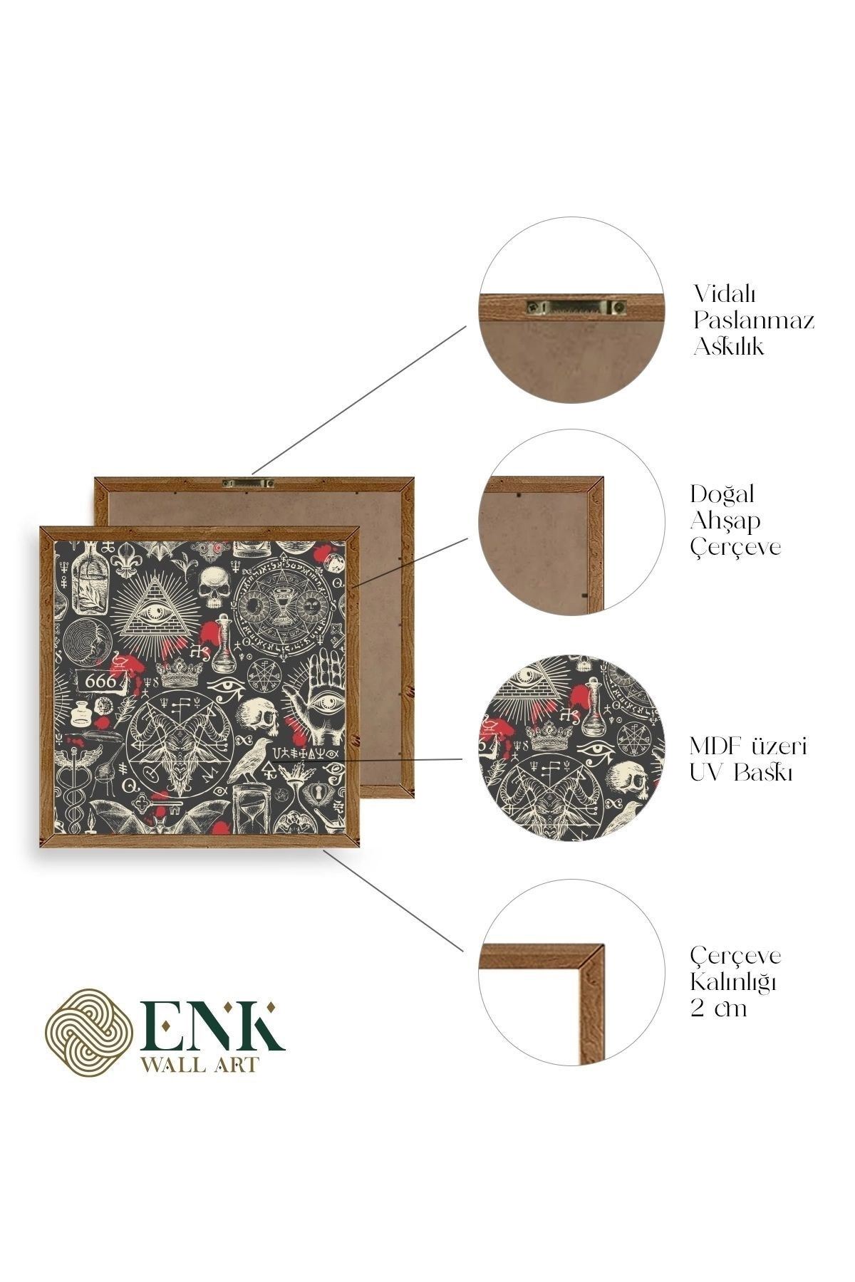 666 Ahşap Çerçeveli Tablo 42 x 42