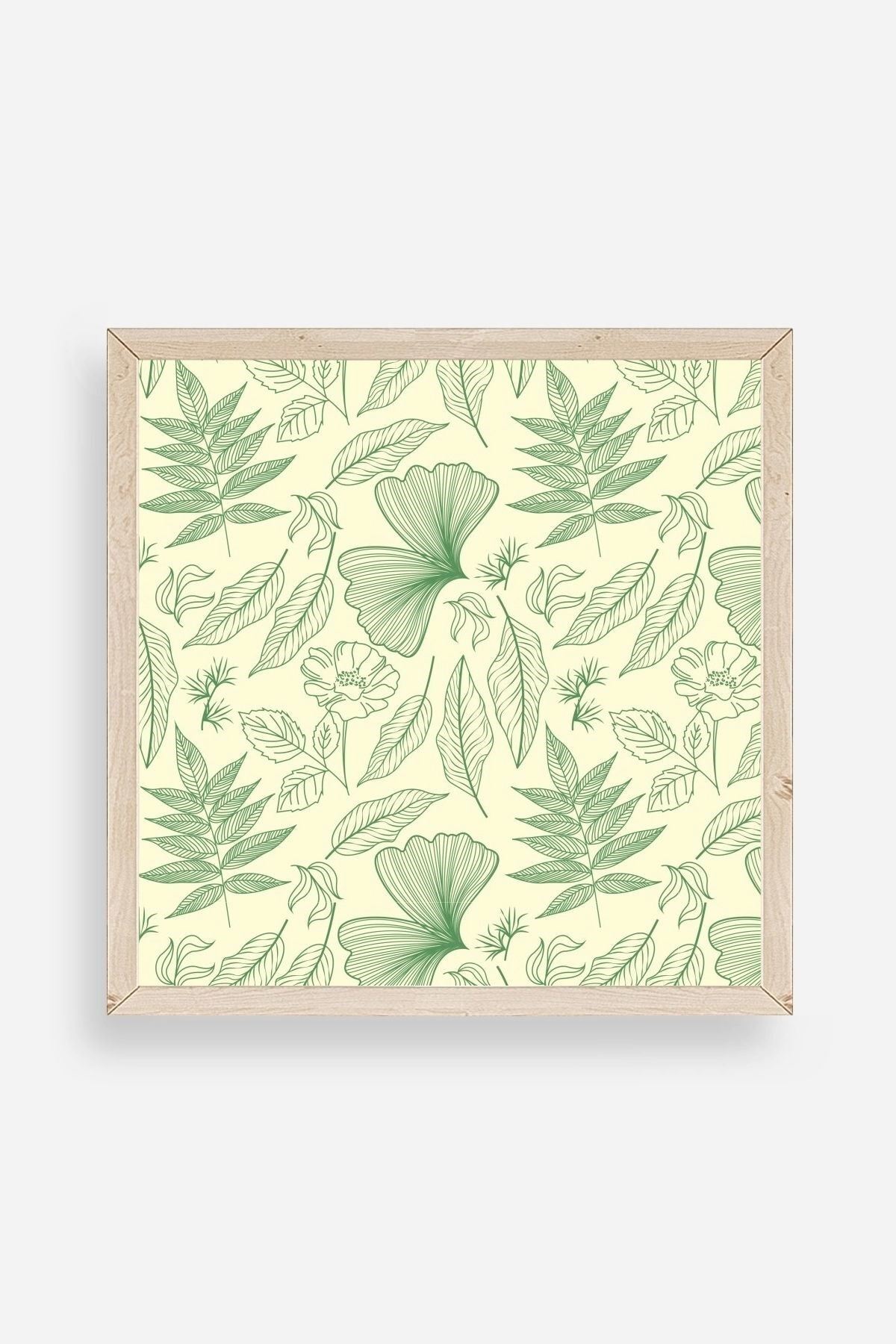 Yaprak Ahşap Çerçeveli Tablo 42 x 42