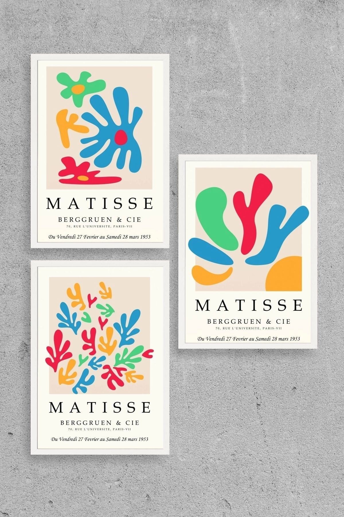 Matisse Üçlü Ahşap Çerçeveli Tablo 40 x 60