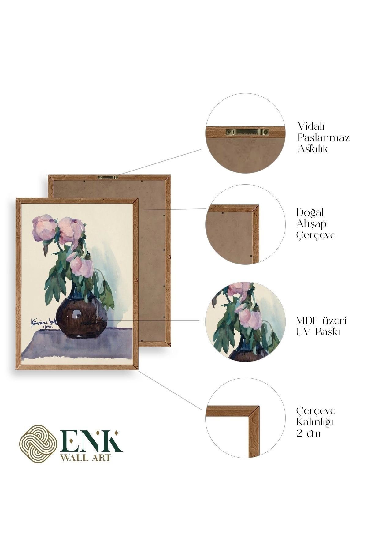 Kövári Ka?marik Ahşap Çerçeveli Tablo 17 x 23