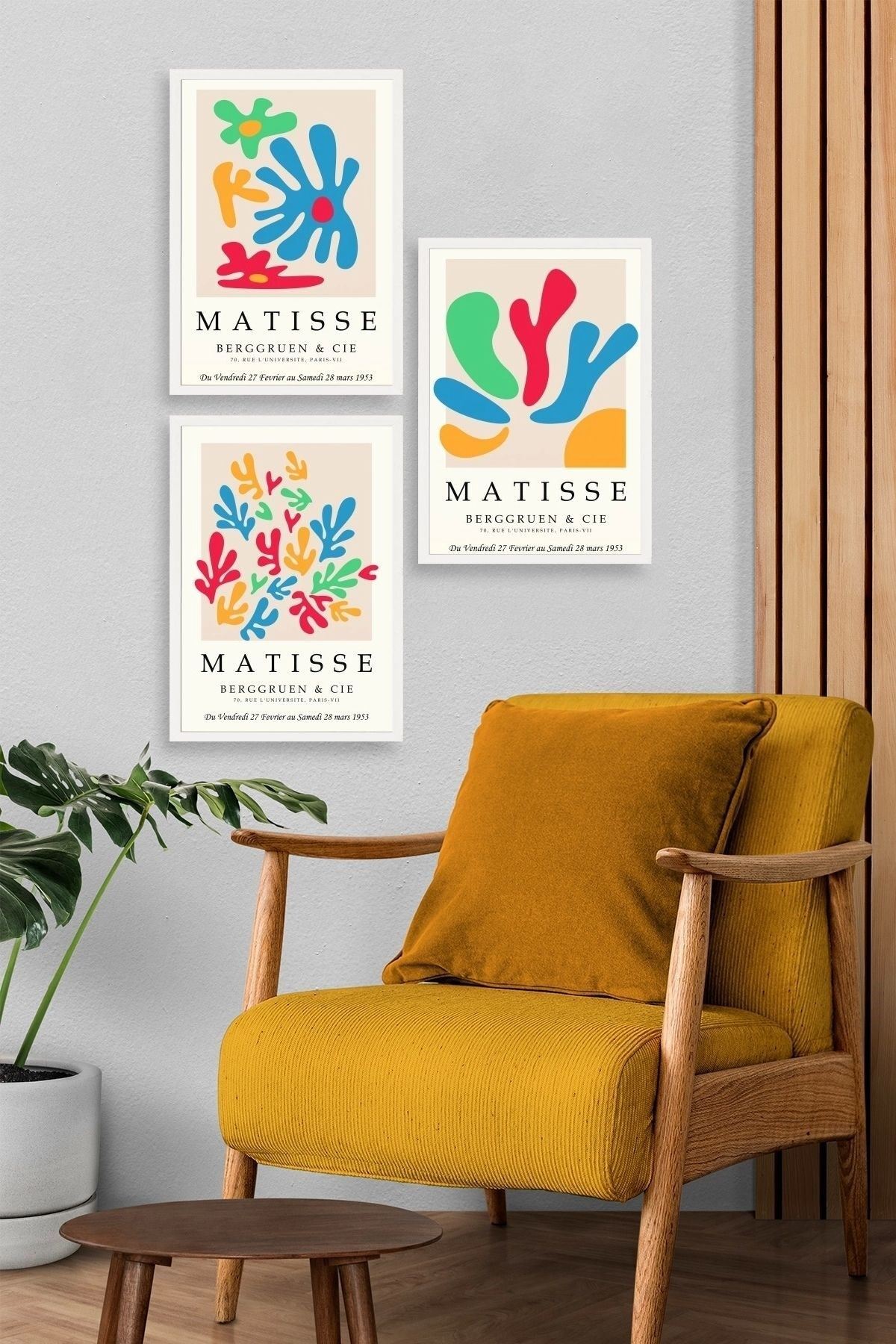 Matisse Üçlü Ahşap Çerçeveli Tablo 30 x 40