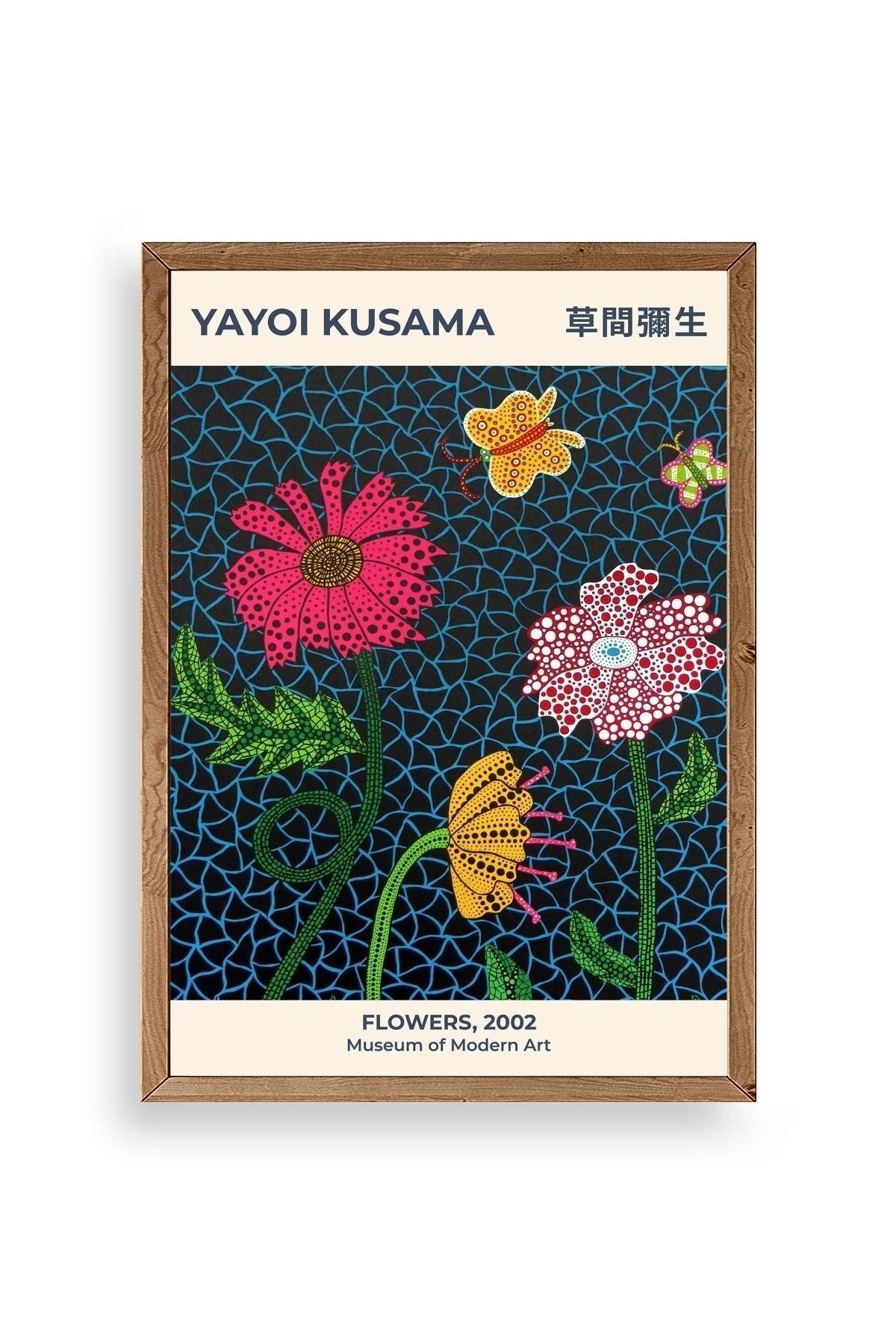 Yayoi Kusama Ahşap Çerçeveli Tablo 50 x 70