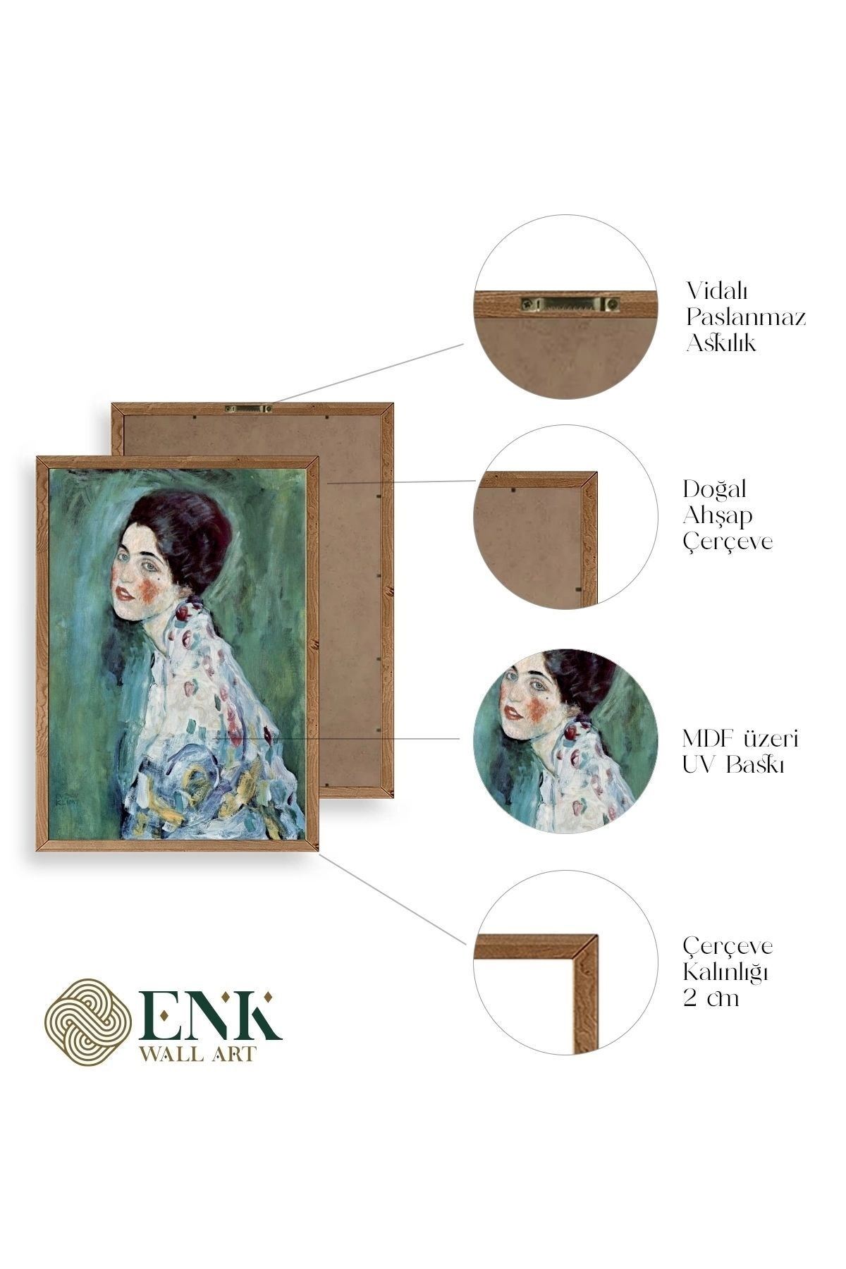 Gustav Klimt Ahşap Çerçeveli Tablo 17 x 23