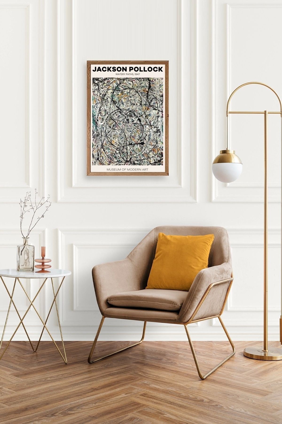 Jackson Polloc Ahşap Çerçeveli Tablo 30 x 42