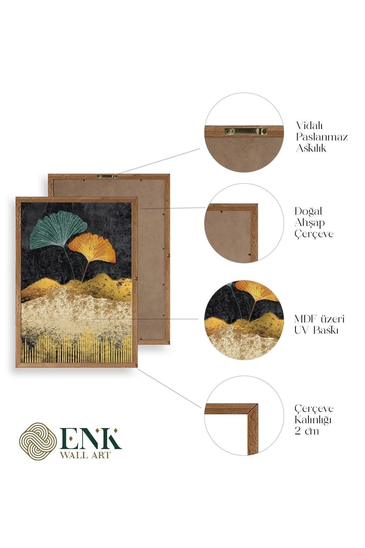 Manzara Üçlü Ahşap Çerçeveli Tablo 23 x 30