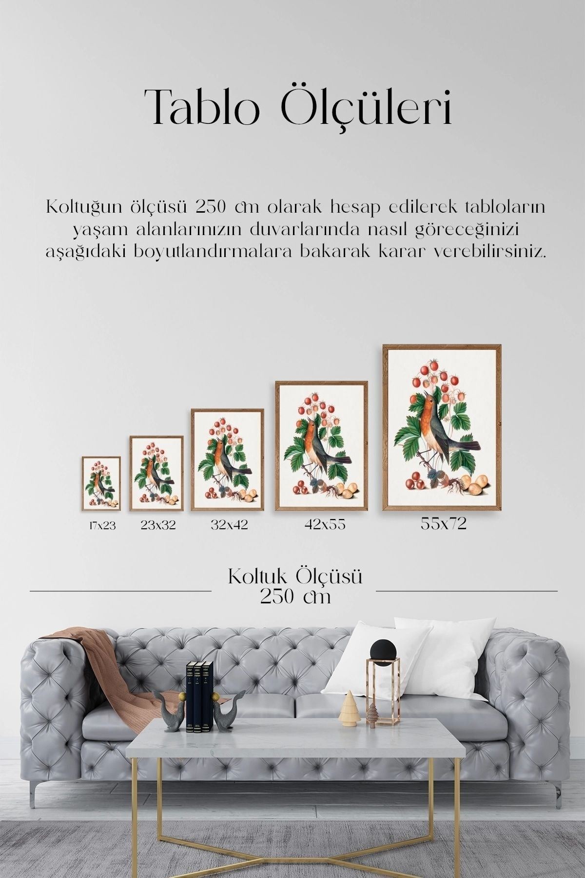 Daldaki Kuş Ahşap Çerçeveli Tablo 23 x 30