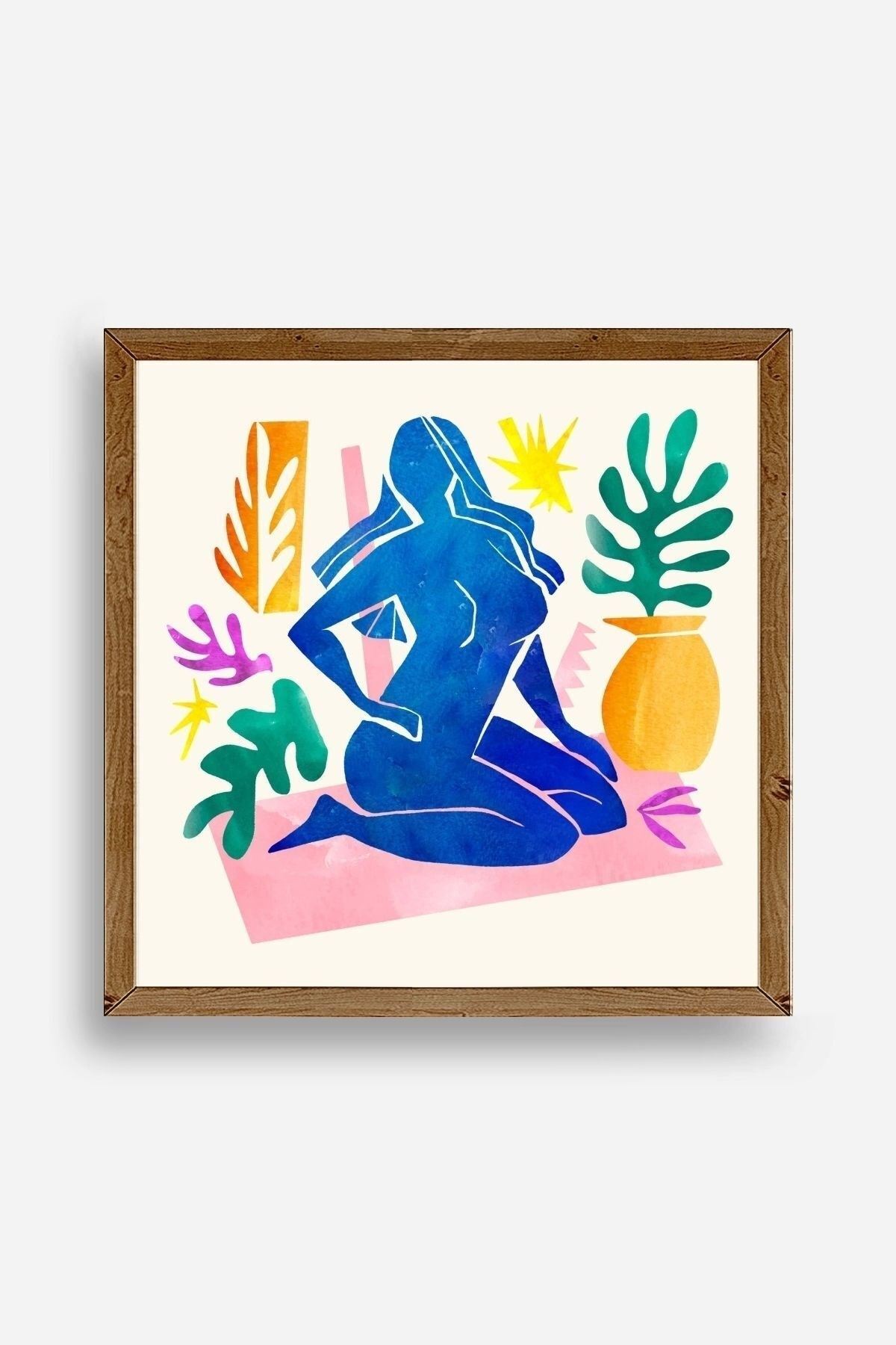 Kadın Ahşap Çerçeveli Tablo 23 x 23