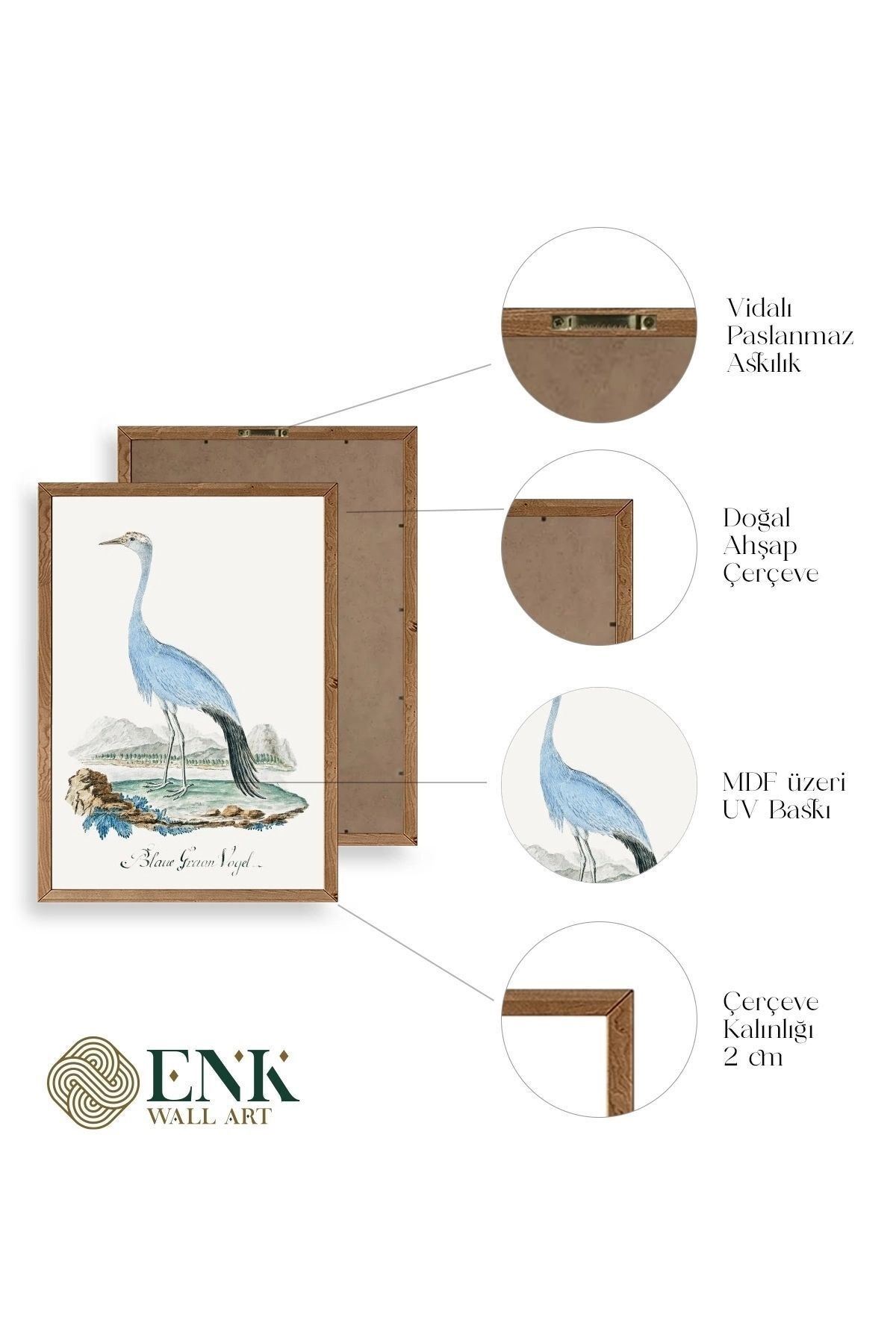 Blaue G. Voyel Ahşap Çerçeveli Tablo 17 x 23