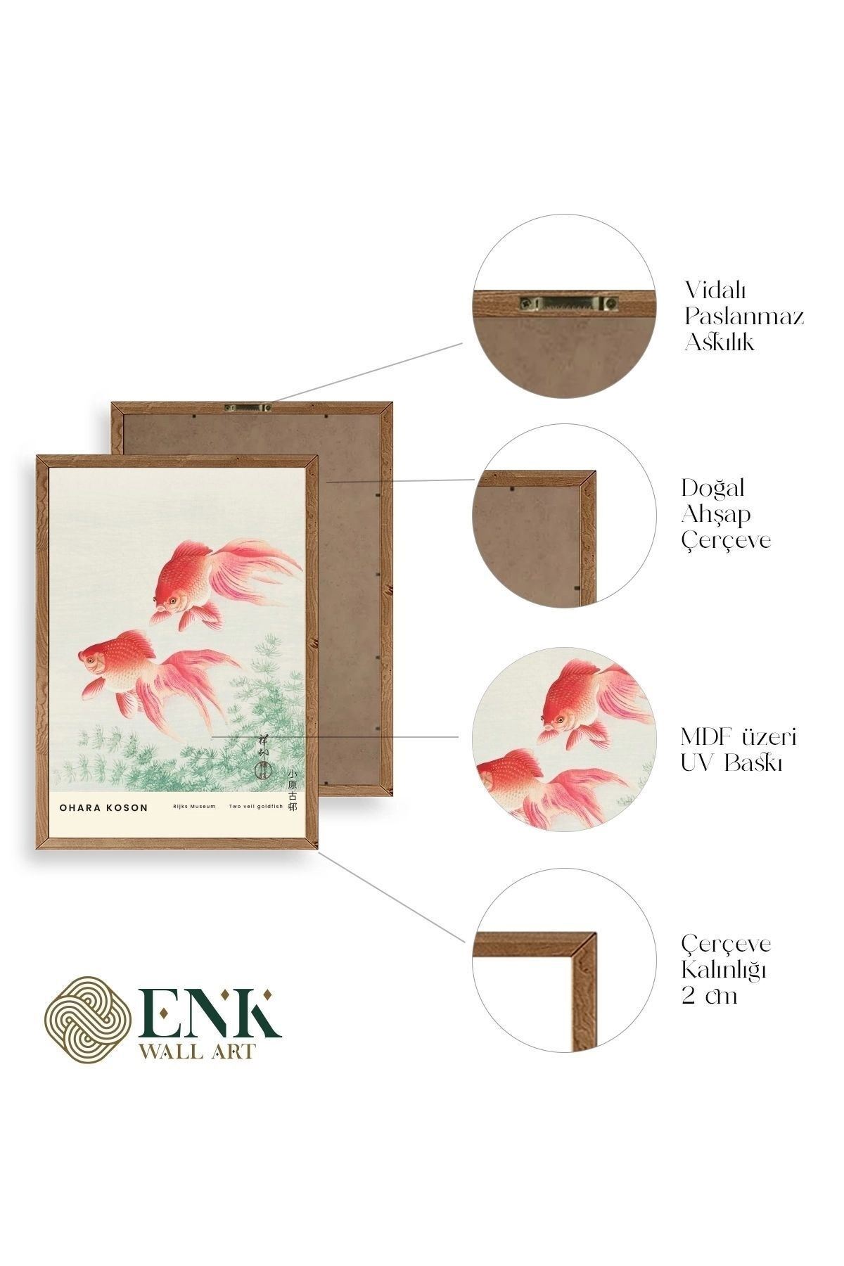 Ohana Koson Ahşap Çerçeveli Tablo 30 x 42