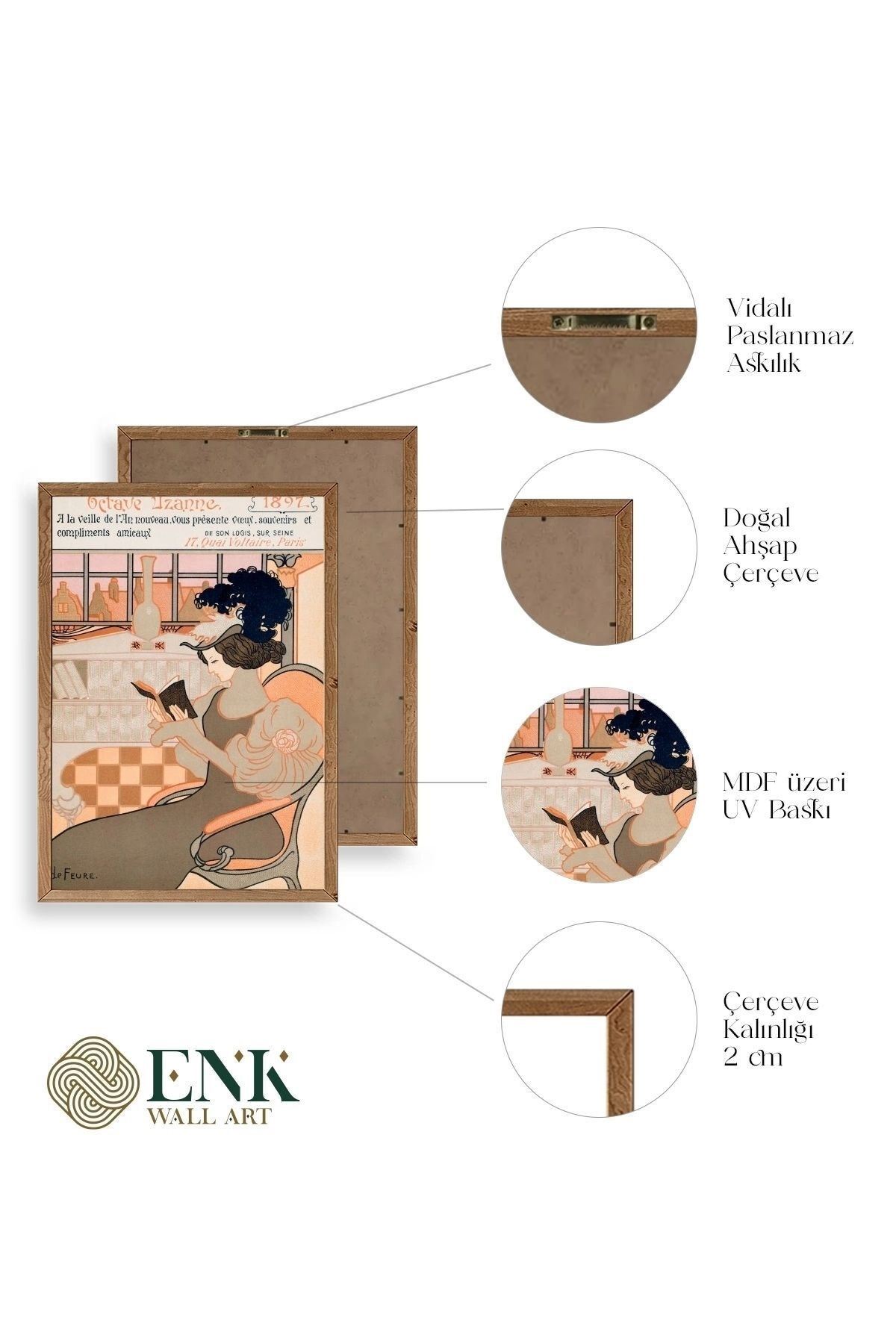 De Feure Ahşap Çerçeveli Tablo 50 x 70