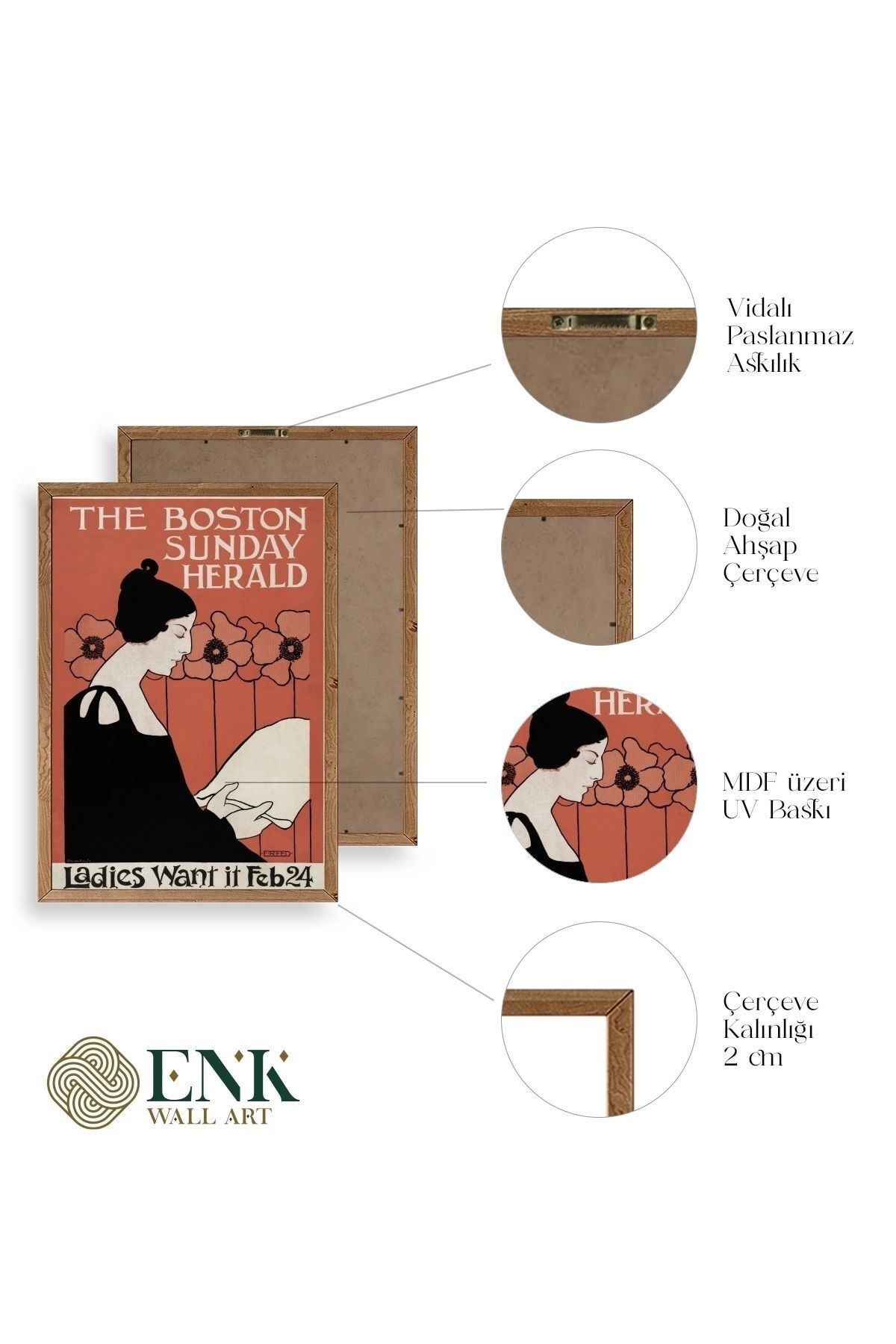 Ethel Reed Ahşap Çerçeveli Tablo 17 x 23