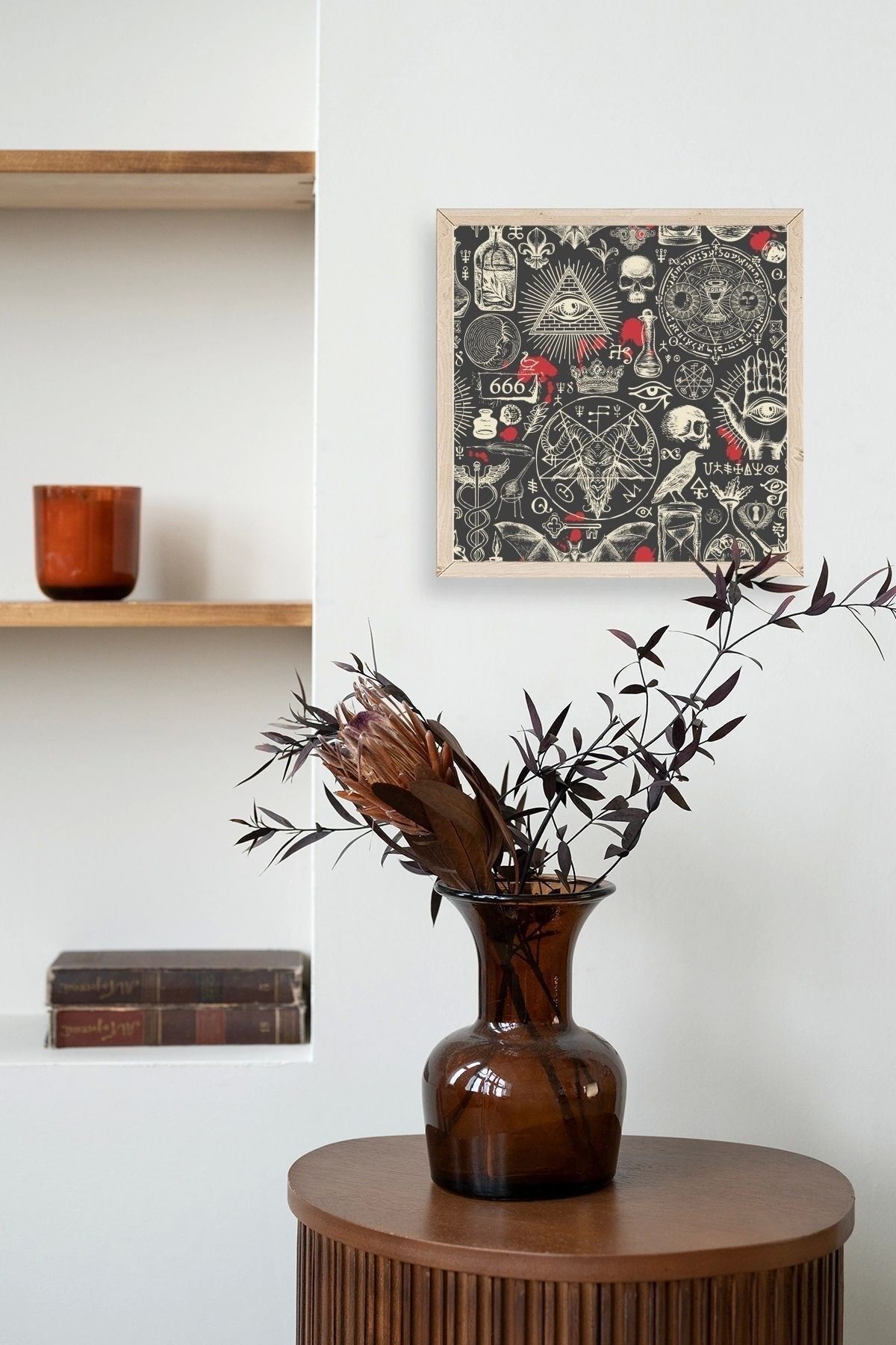 666 Ahşap Çerçeveli Tablo 50 x 50