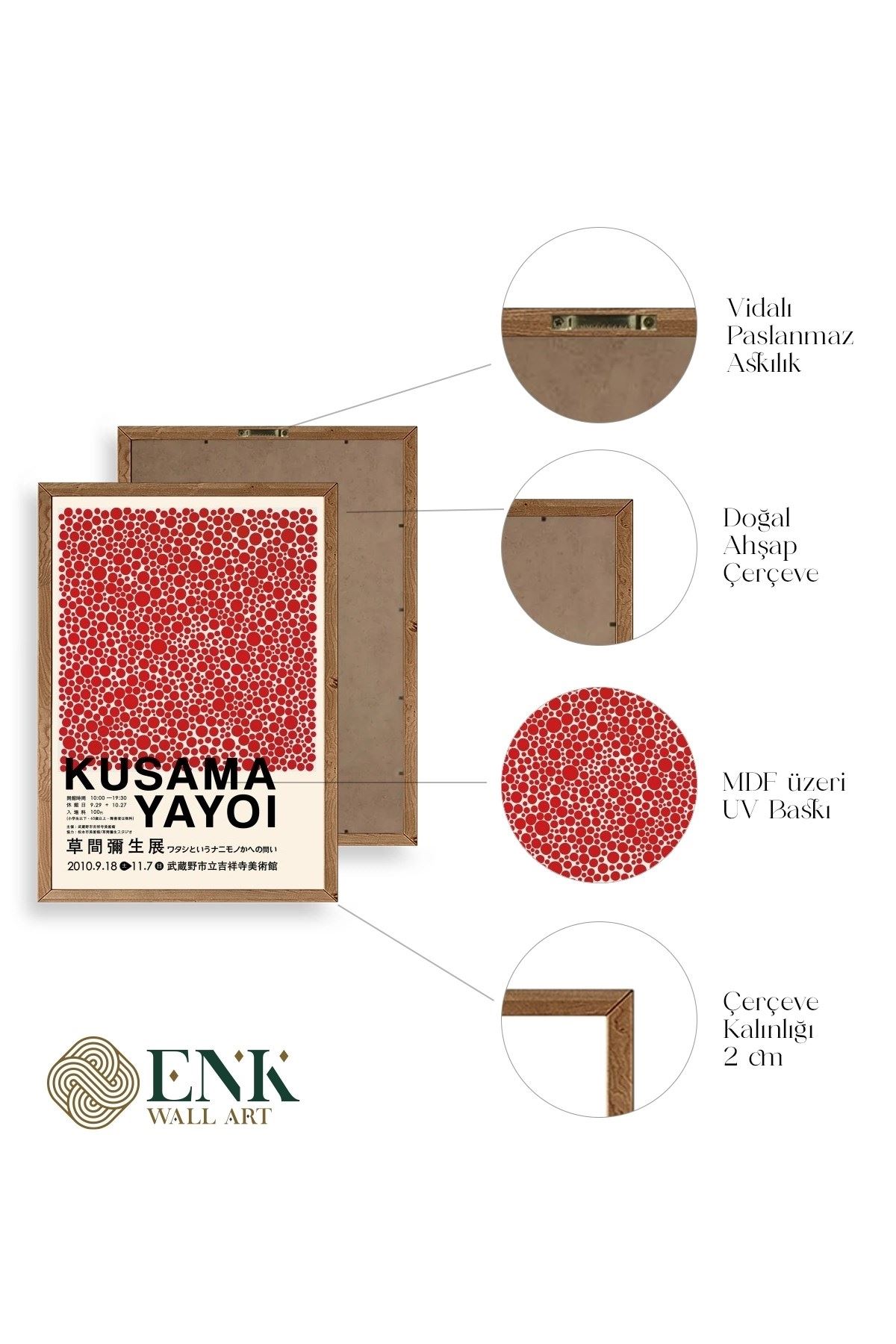 Yayoi Kusama Ahşap Çerçeveli Tablo 23 x 30