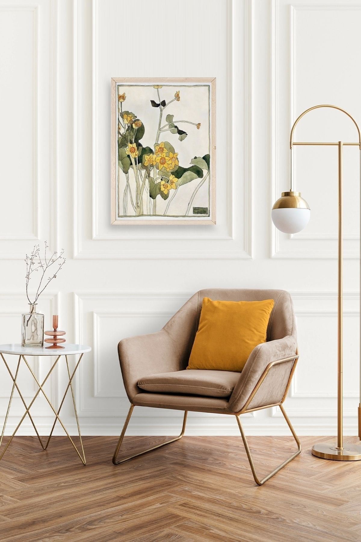 Marsh Marigold Ahşap Çerçeveli Tablo 17 x 23