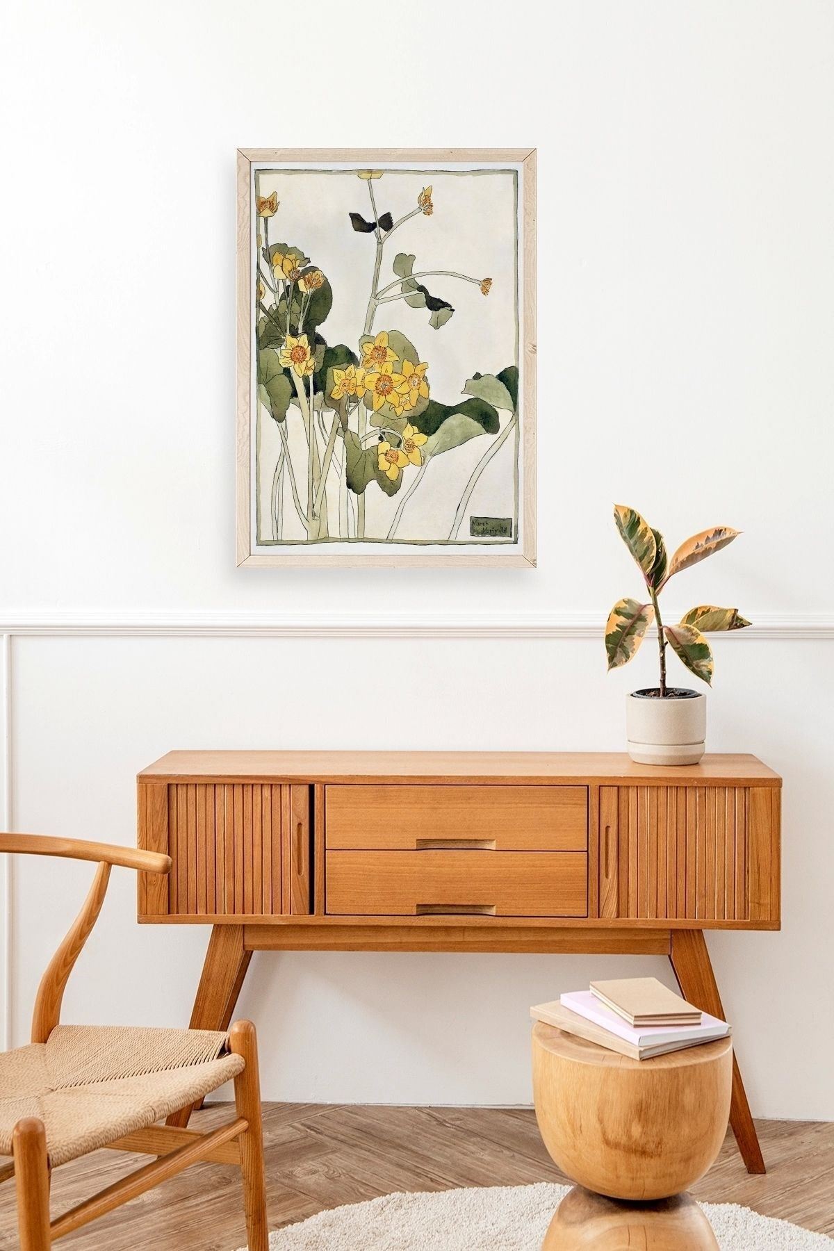 Marsh Marigold Ahşap Çerçeveli Tablo 23 x 30