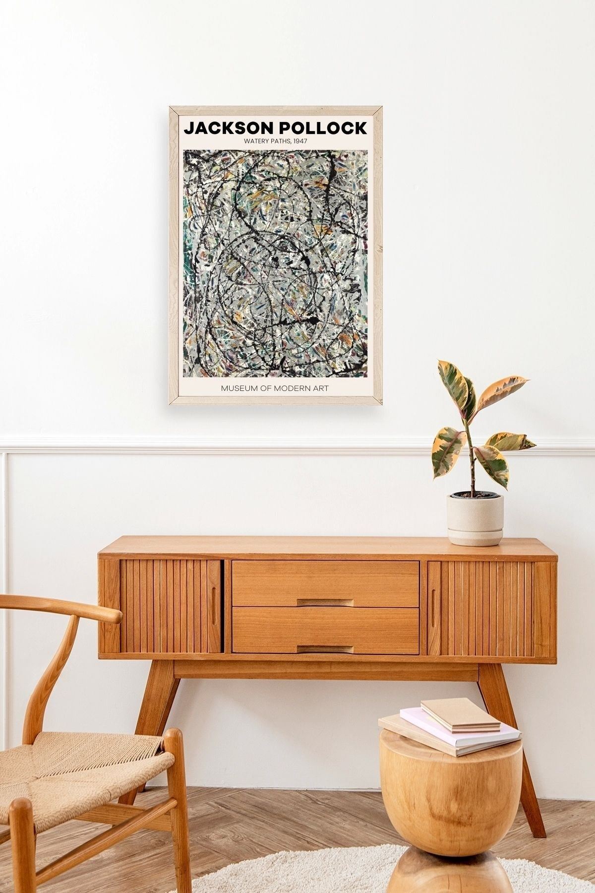 Jackson Polloc Ahşap Çerçeveli Tablo 50 x 70