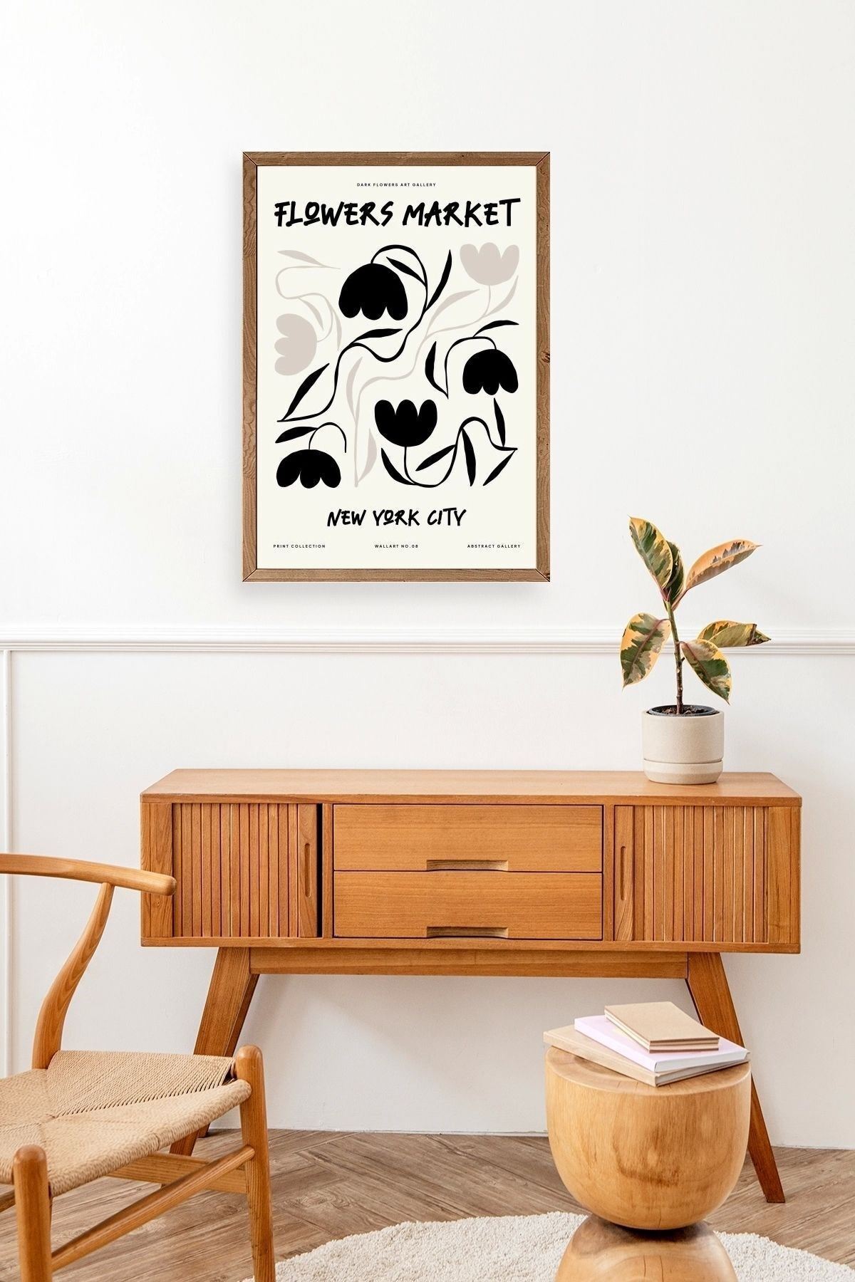 Çiçek Ahşap Çerçeveli Tablo 30 x 42