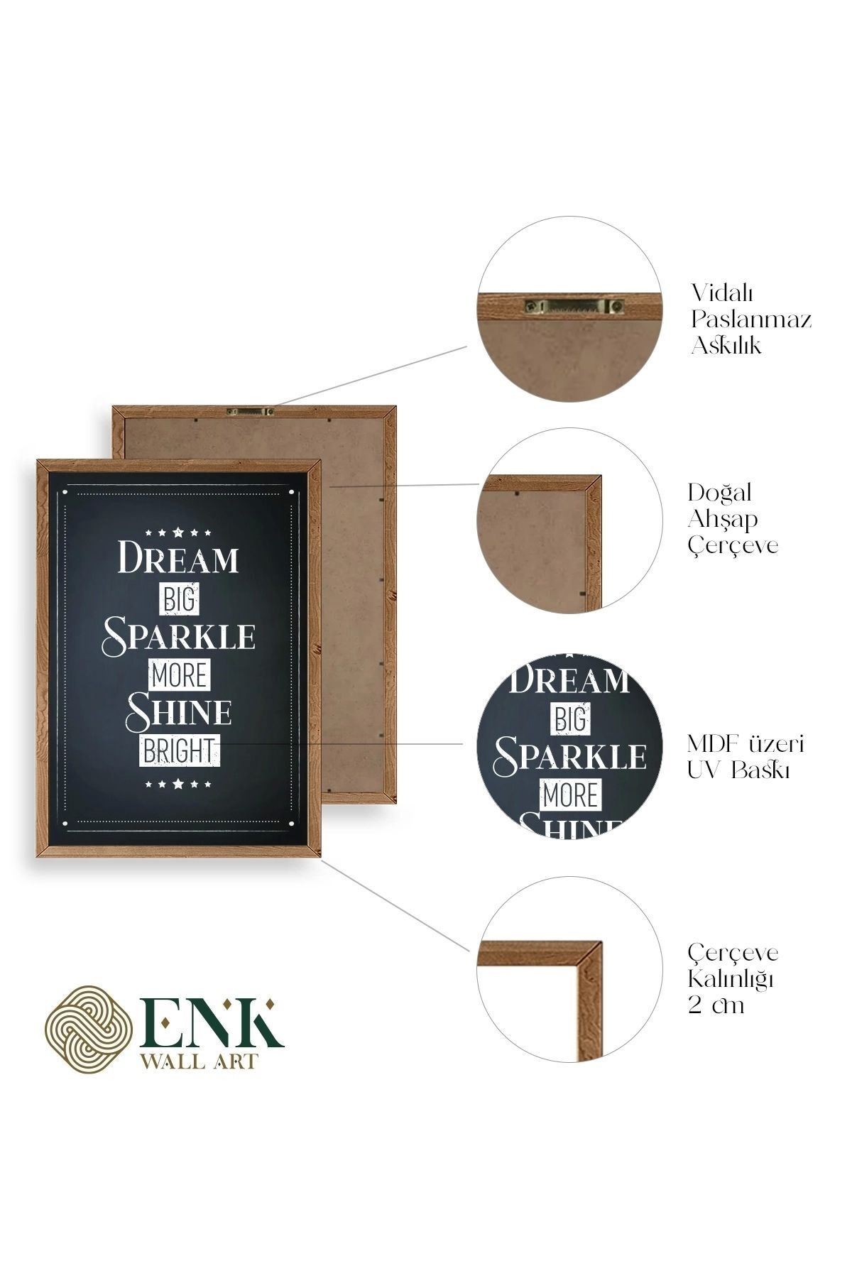 Motto Ahşap Çerçeveli Tablo 50 x 70