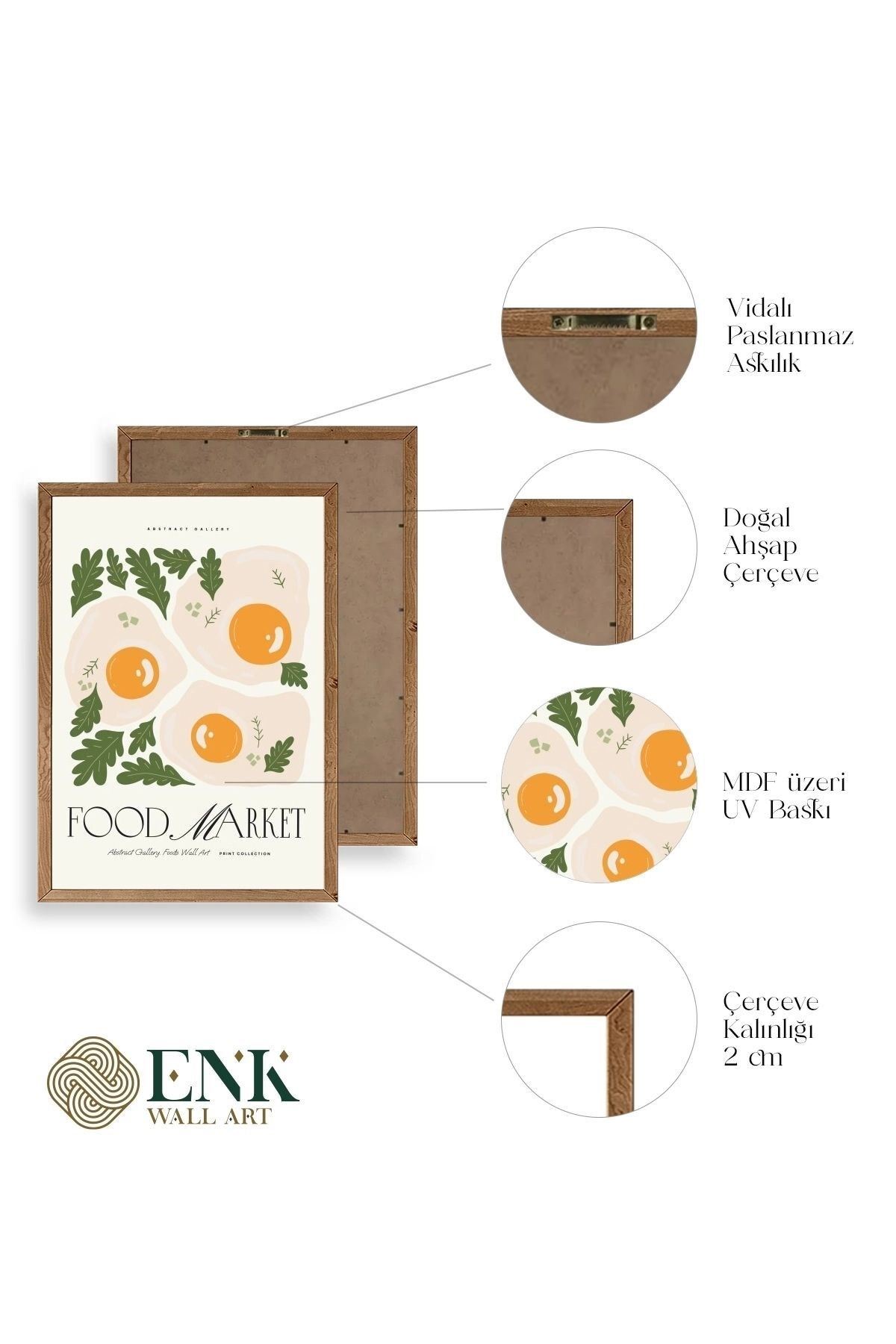 Yumurta Ahşap Çerçeveli Tablo 17 x 23