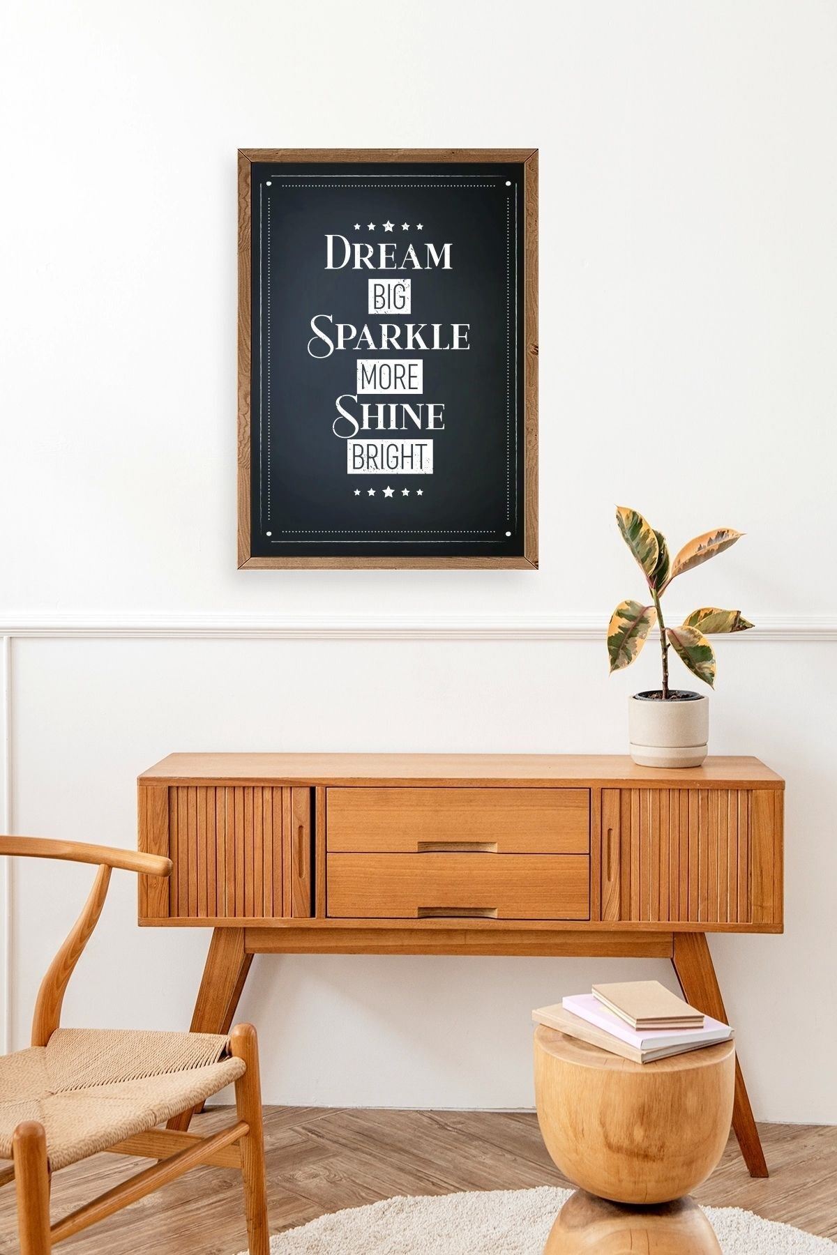 Motto Ahşap Çerçeveli Tablo 30 x 42