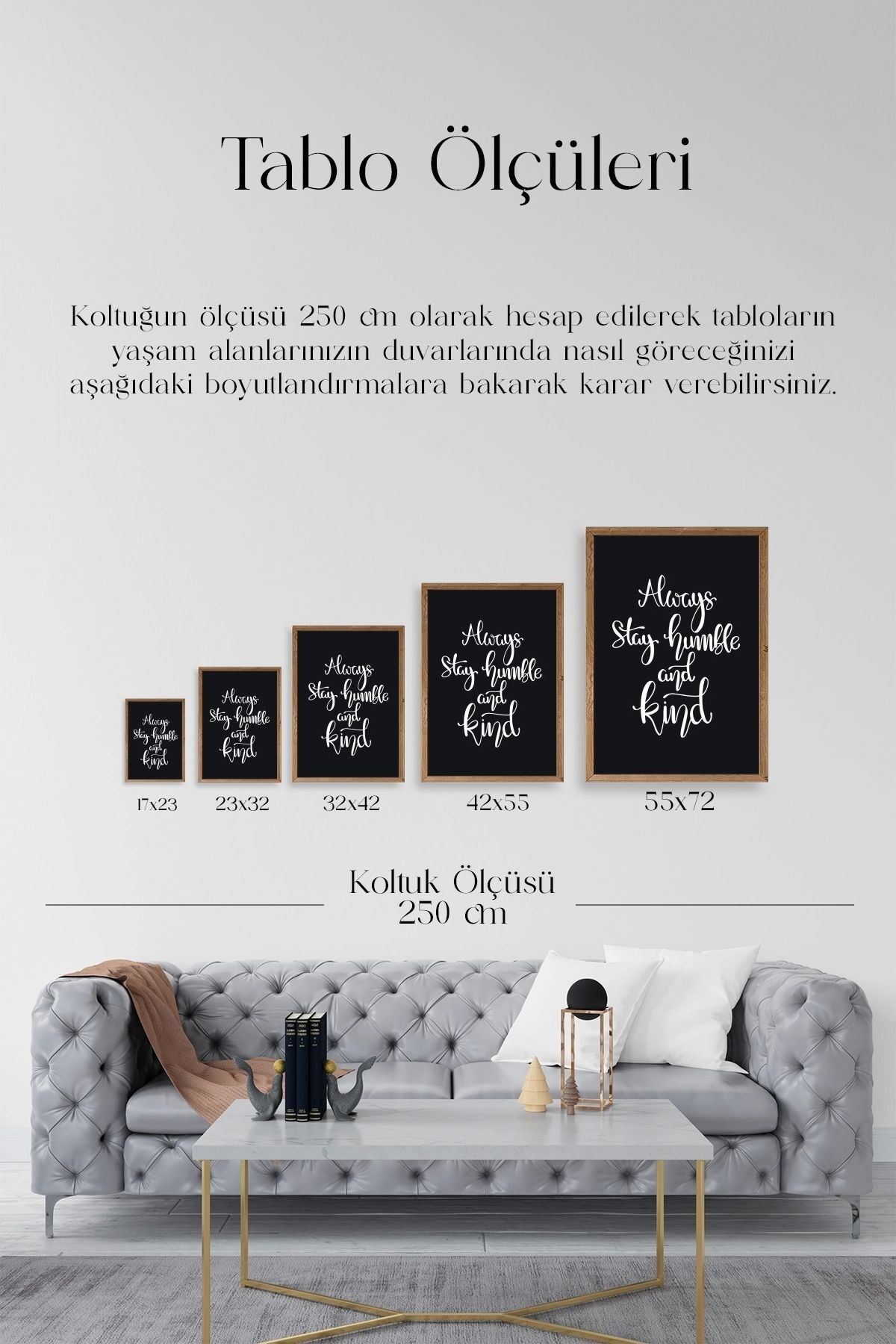 Motto Ahşap Çerçeveli Tablo 23 x 30
