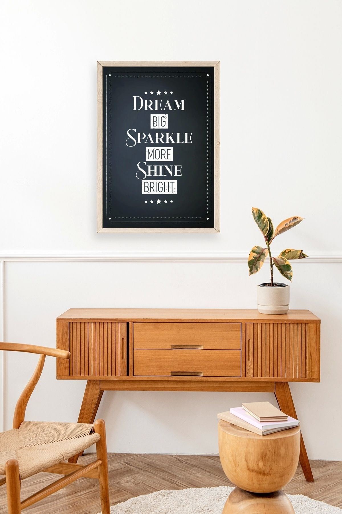 Motto Ahşap Çerçeveli Tablo 17 x 23