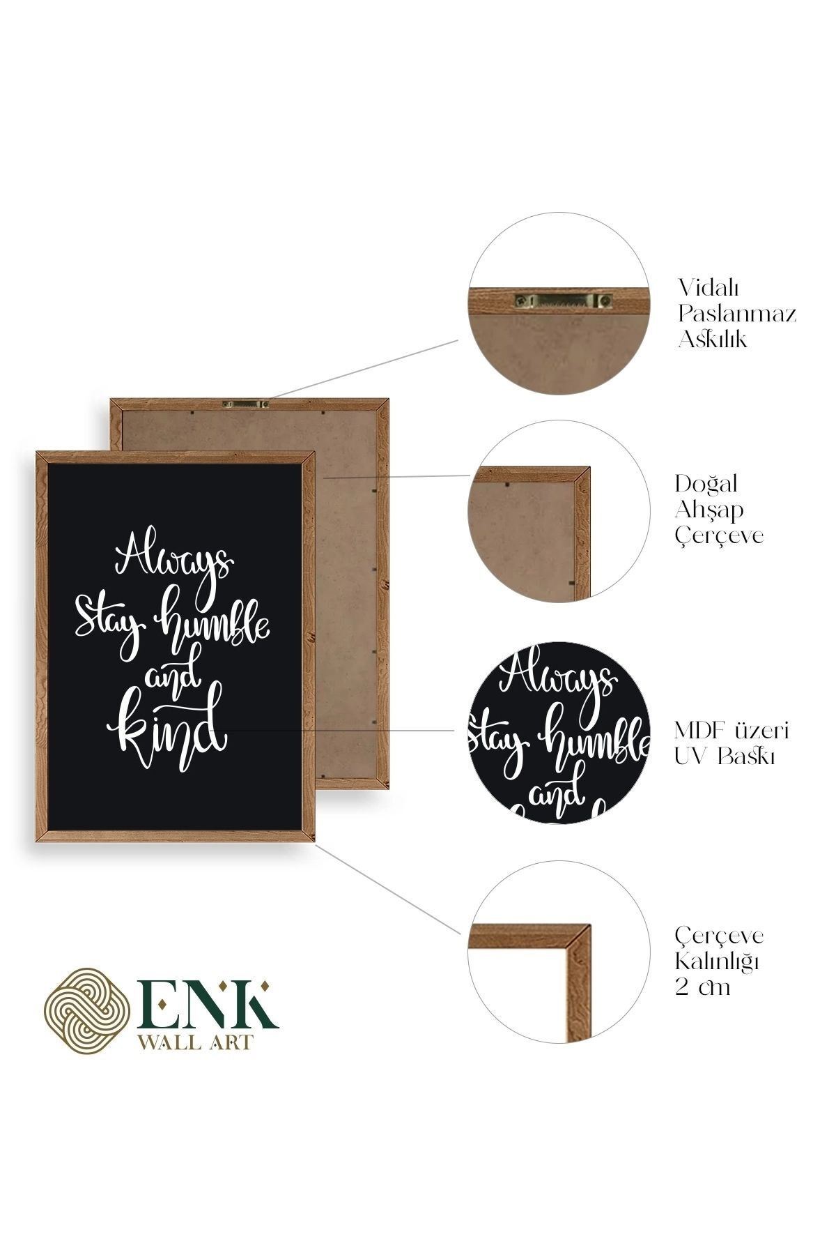 Motto Ahşap Çerçeveli Tablo 17 x 23