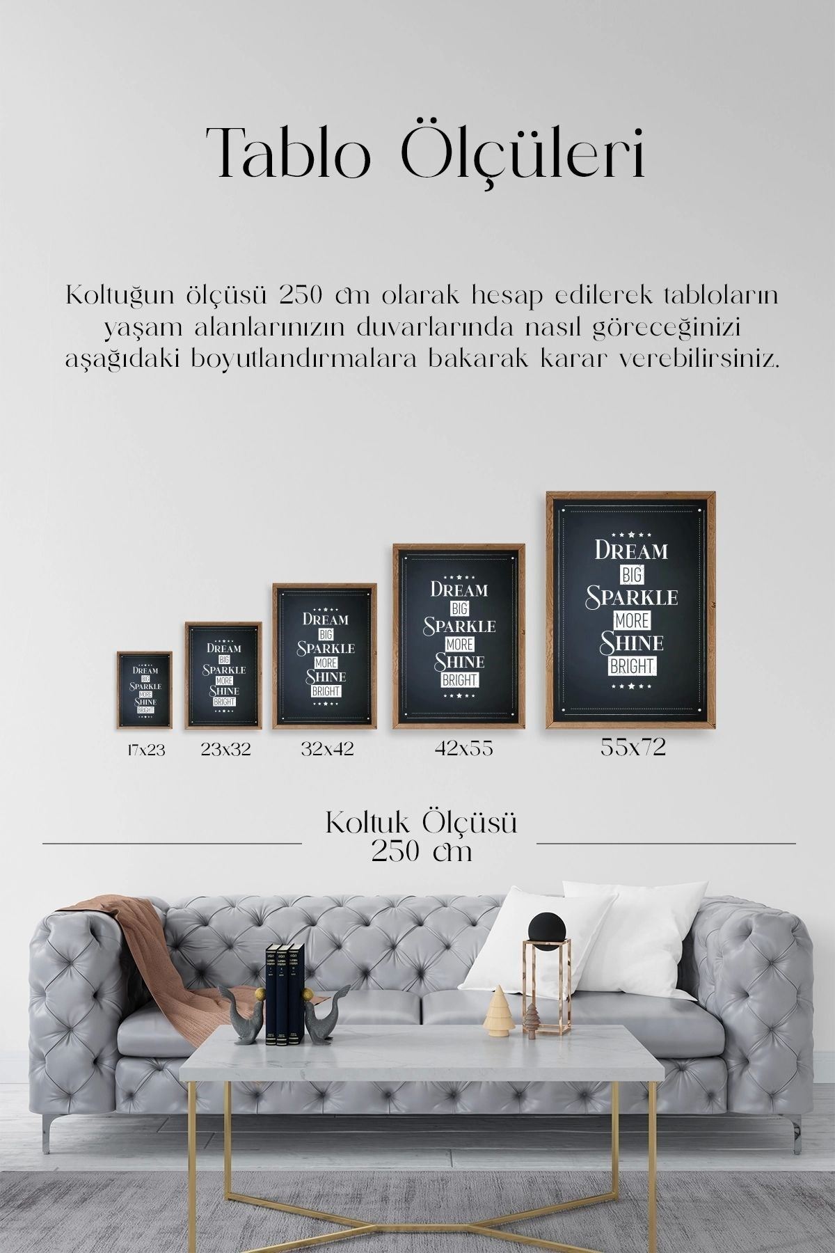 Motto Ahşap Çerçeveli Tablo 23 x 30