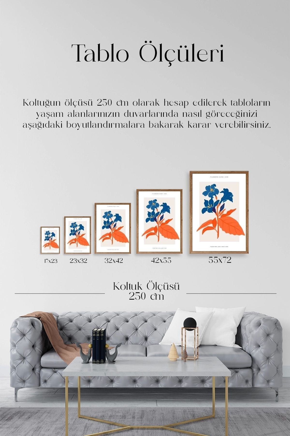 Çiçekler Ahşap Çerçeveli Tablo 23 x 30