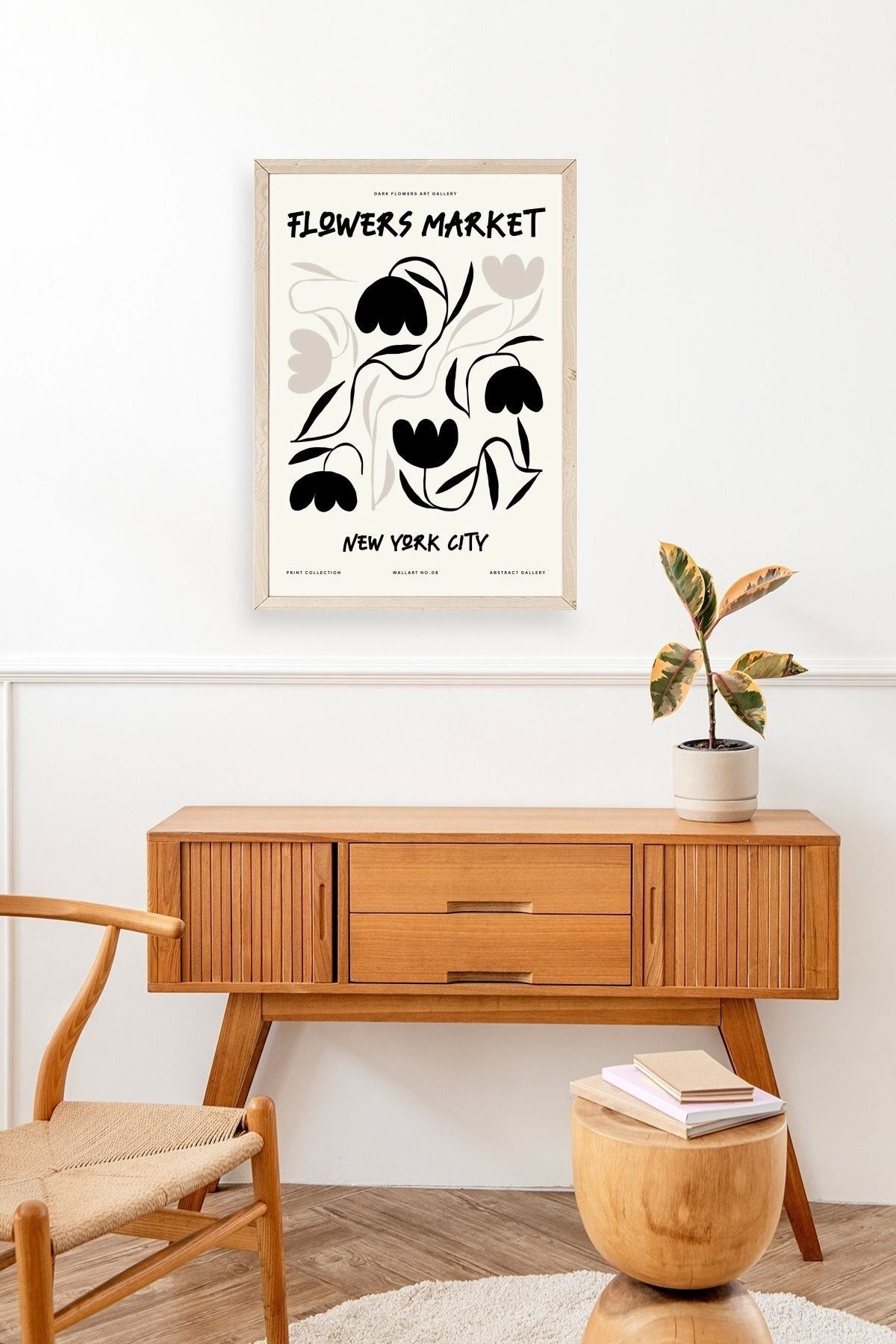 Çiçek Ahşap Çerçeveli Tablo 30 x 42