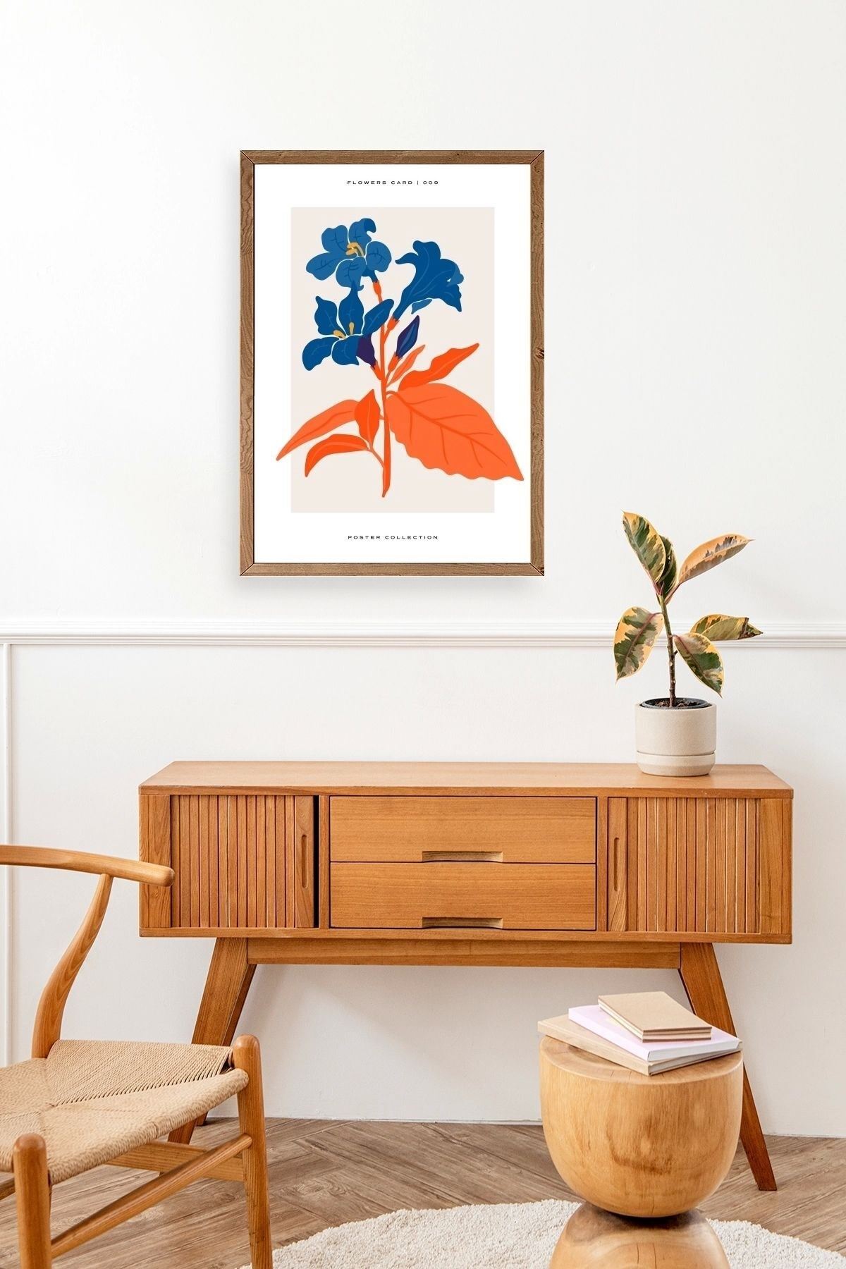 Çiçekler Ahşap Çerçeveli Tablo 50 x 70