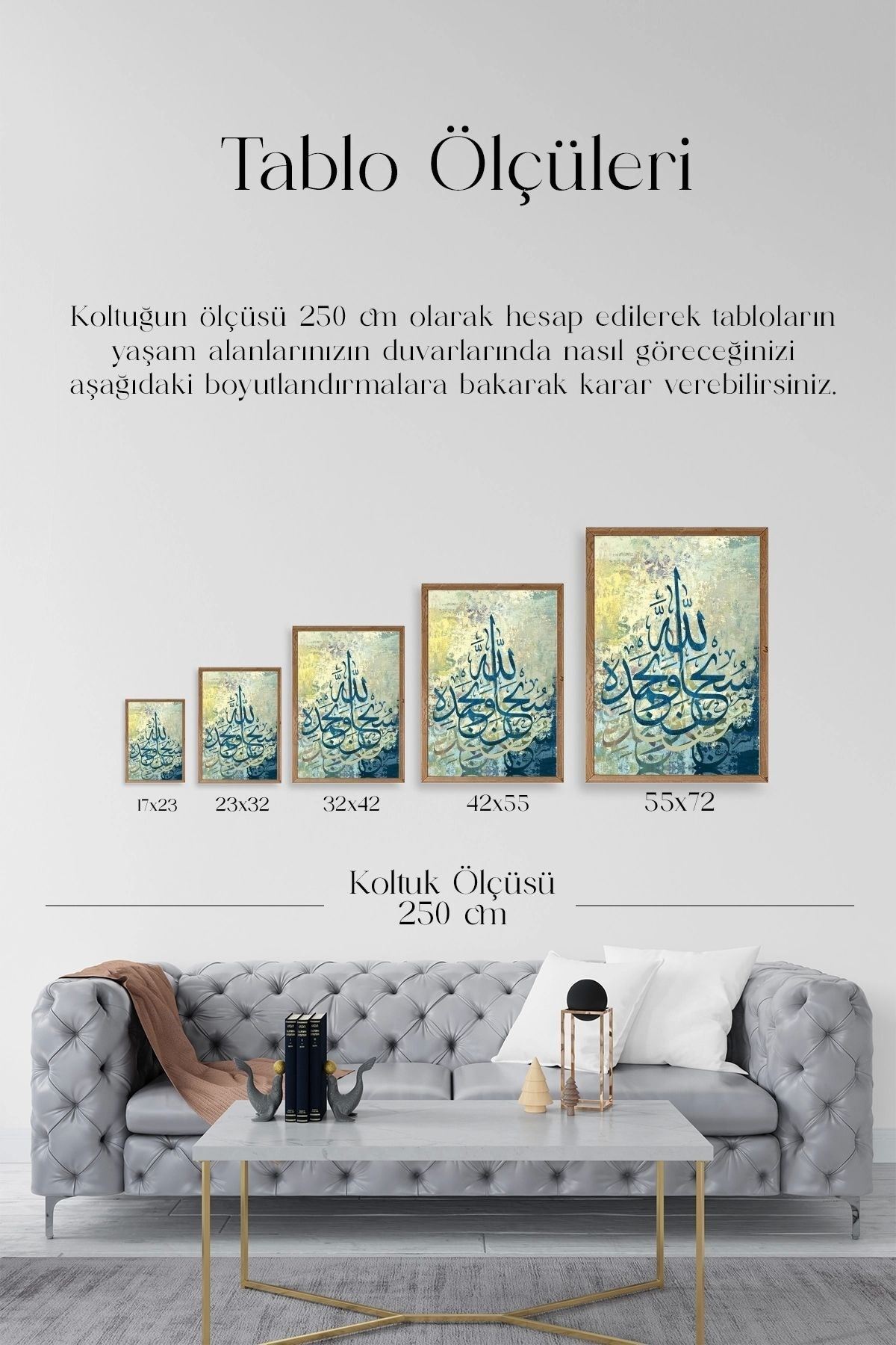 Hat Yazısı Ahşap Çerçeveli Tablo 17 x 23