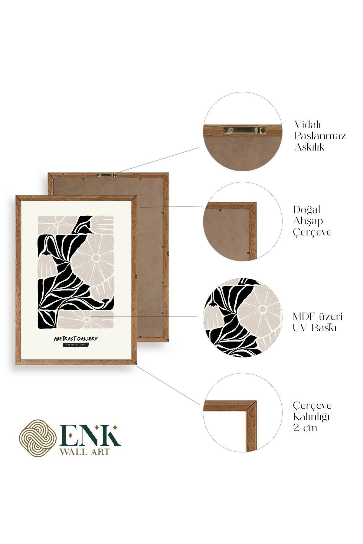 Çiçek Ahşap Çerçeveli Tablo 17 x 23