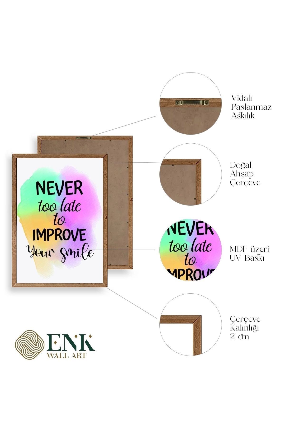 Motto Ahşap Çerçeveli Tablo 17 x 23