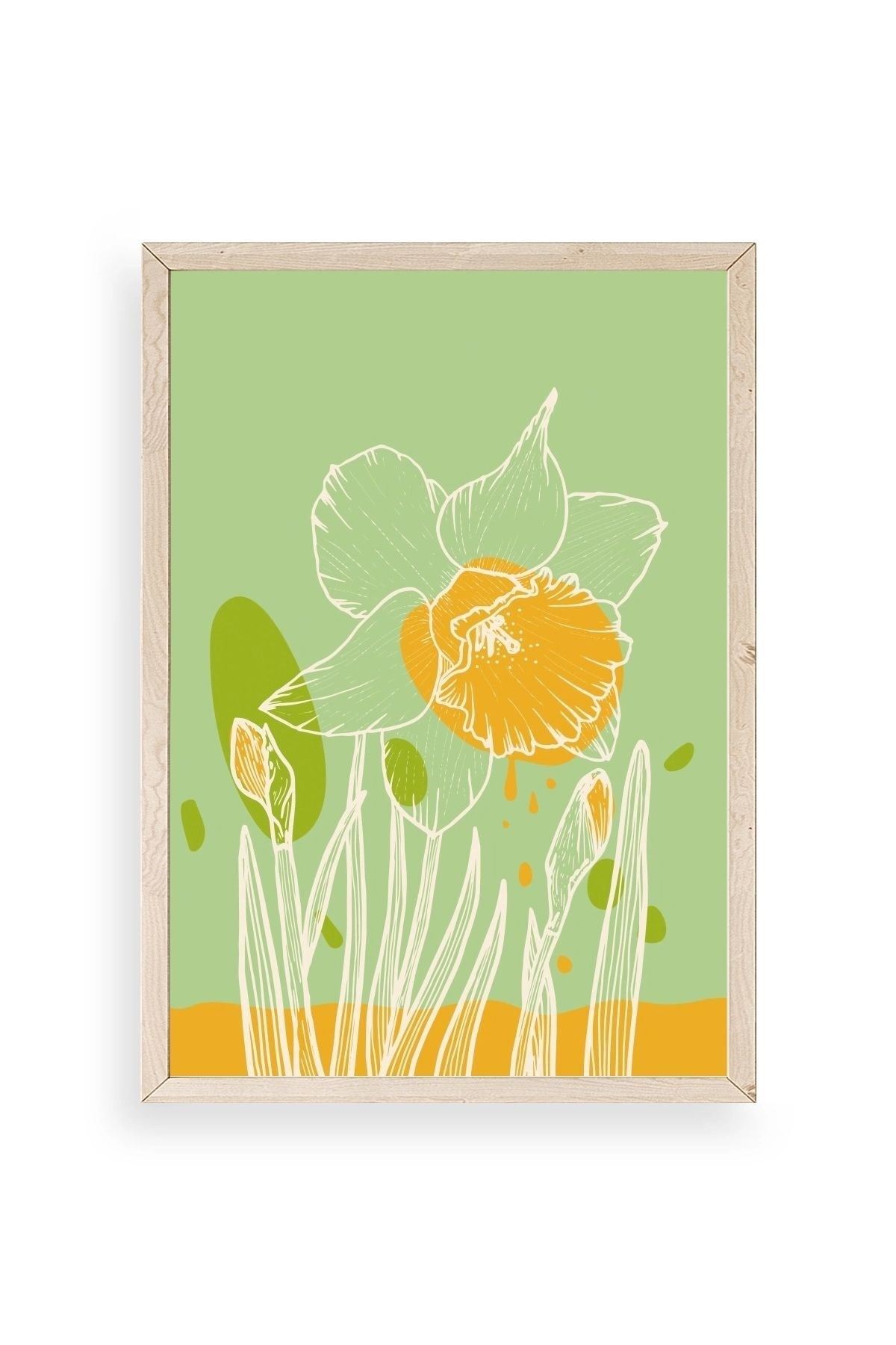 Çiçek Ahşap Çerçeveli Tablo 17 x 23