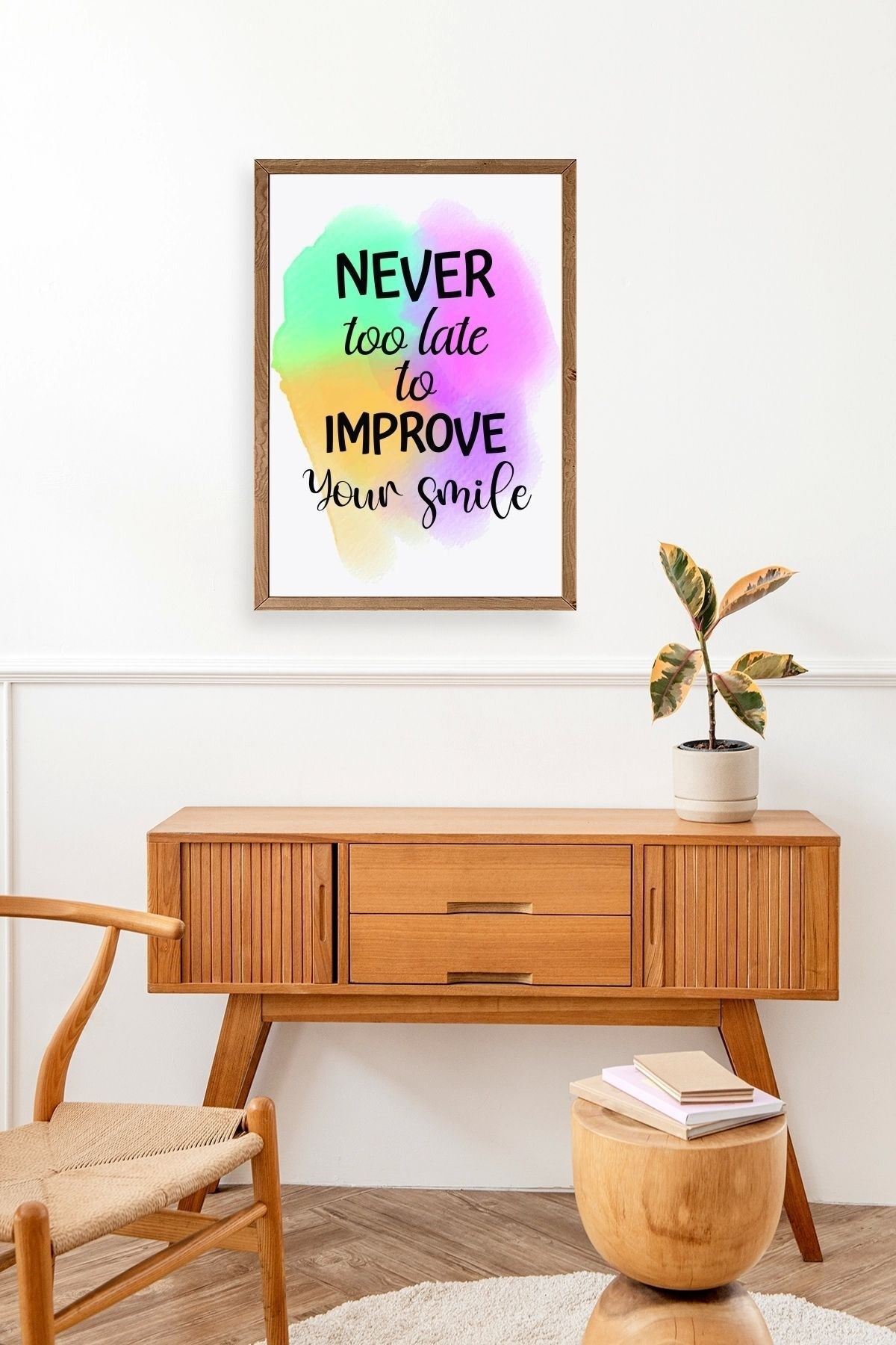 Motto Ahşap Çerçeveli Tablo 23 x 30
