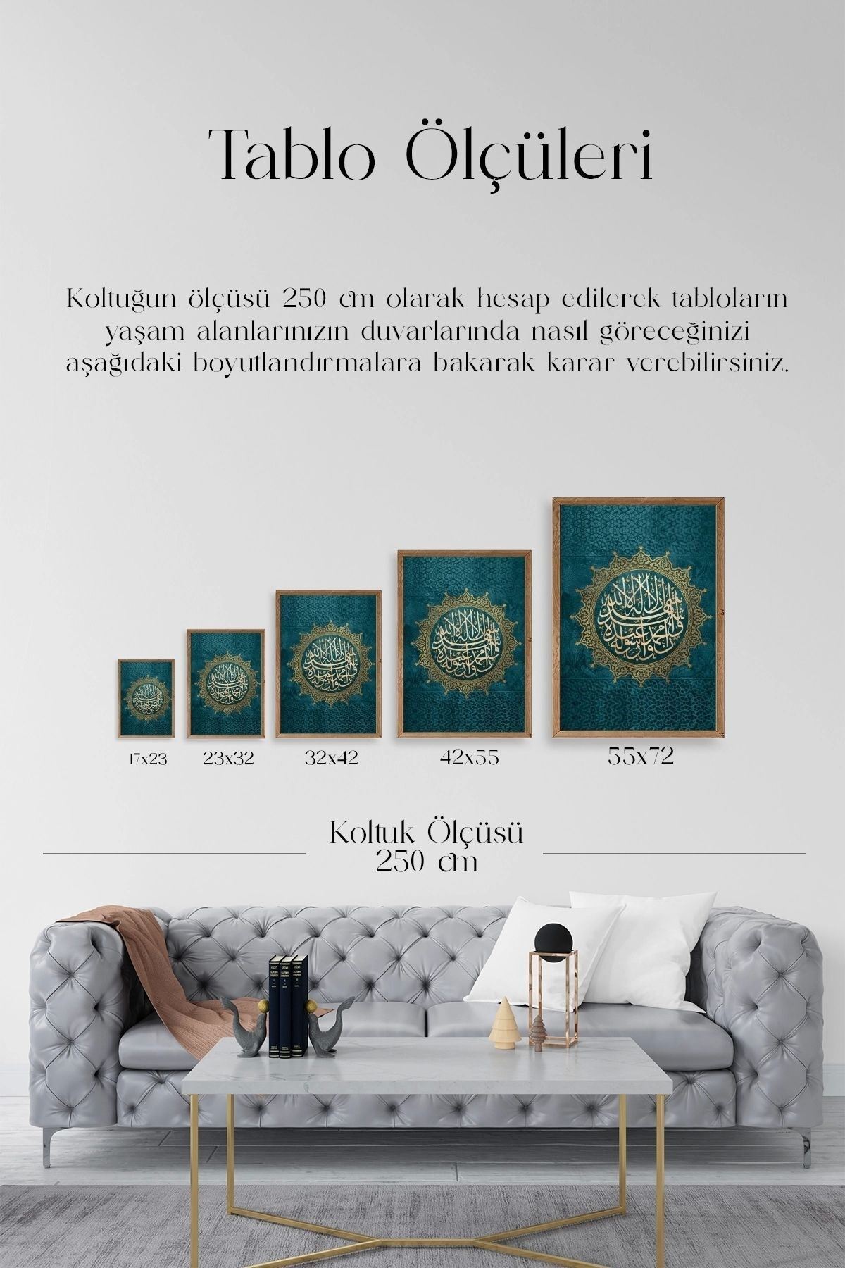 Hat Yazısı Ahşap Çerçeveli Tablo 50 x 70