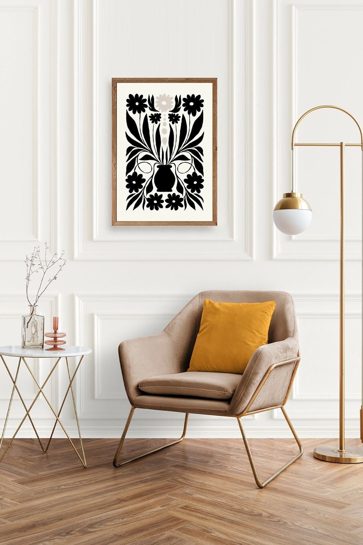 Çiçek Ahşap Çerçeveli Tablo 50 x 70