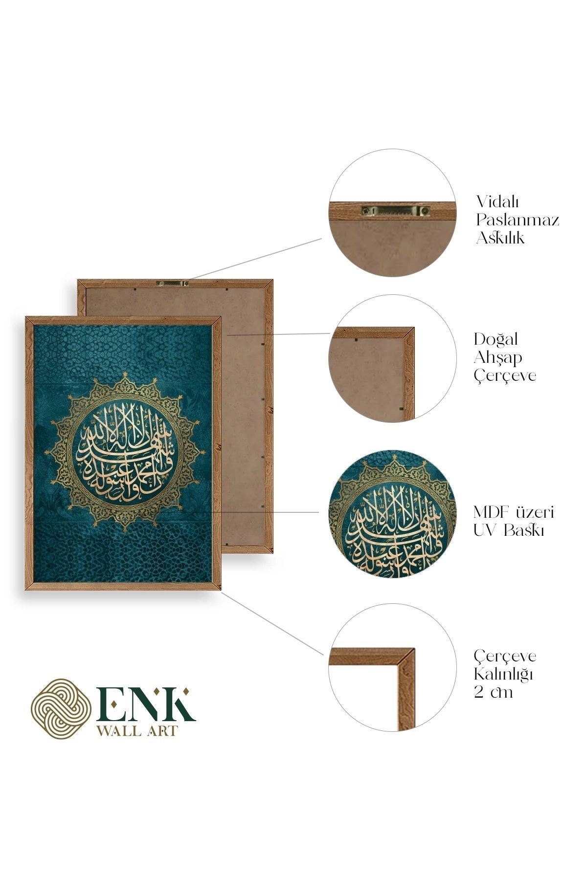 Hat Yazısı Ahşap Çerçeveli Tablo 23 x 30