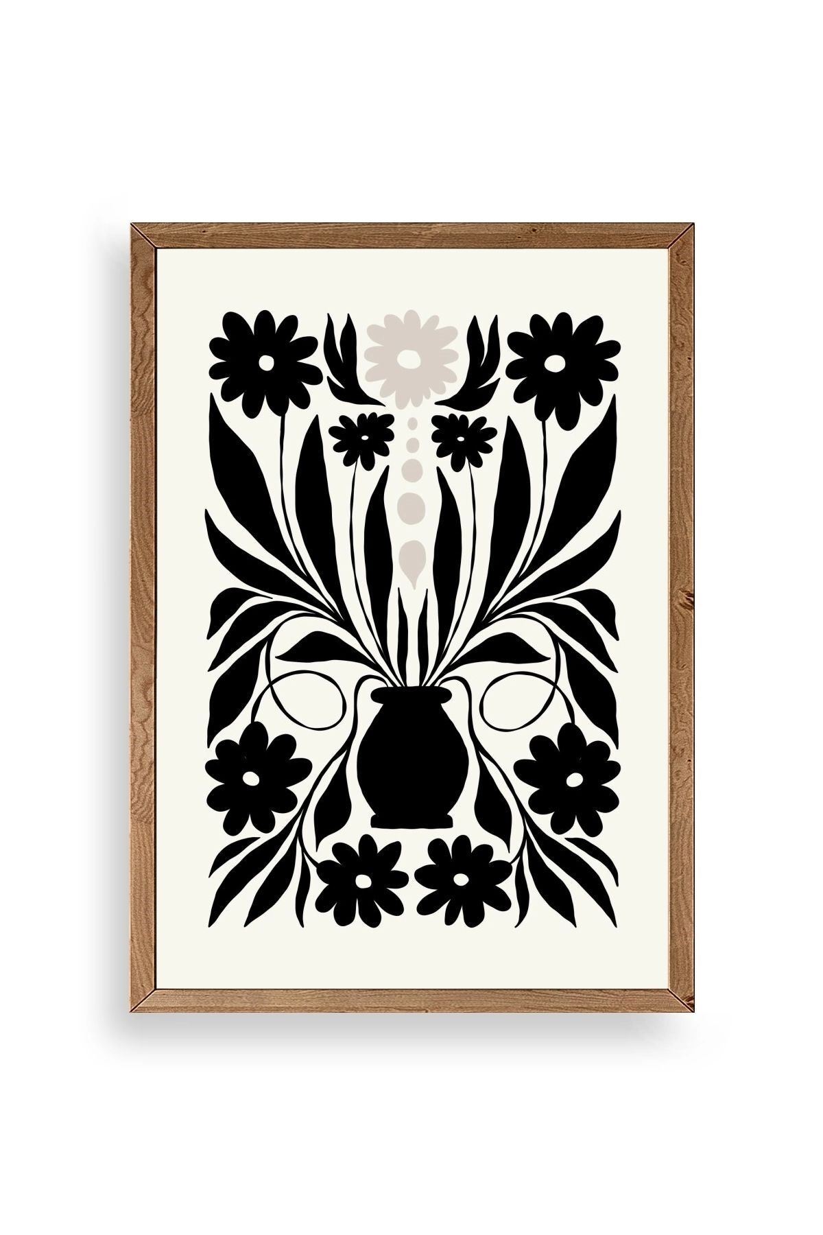 Çiçek Ahşap Çerçeveli Tablo 17 x 23