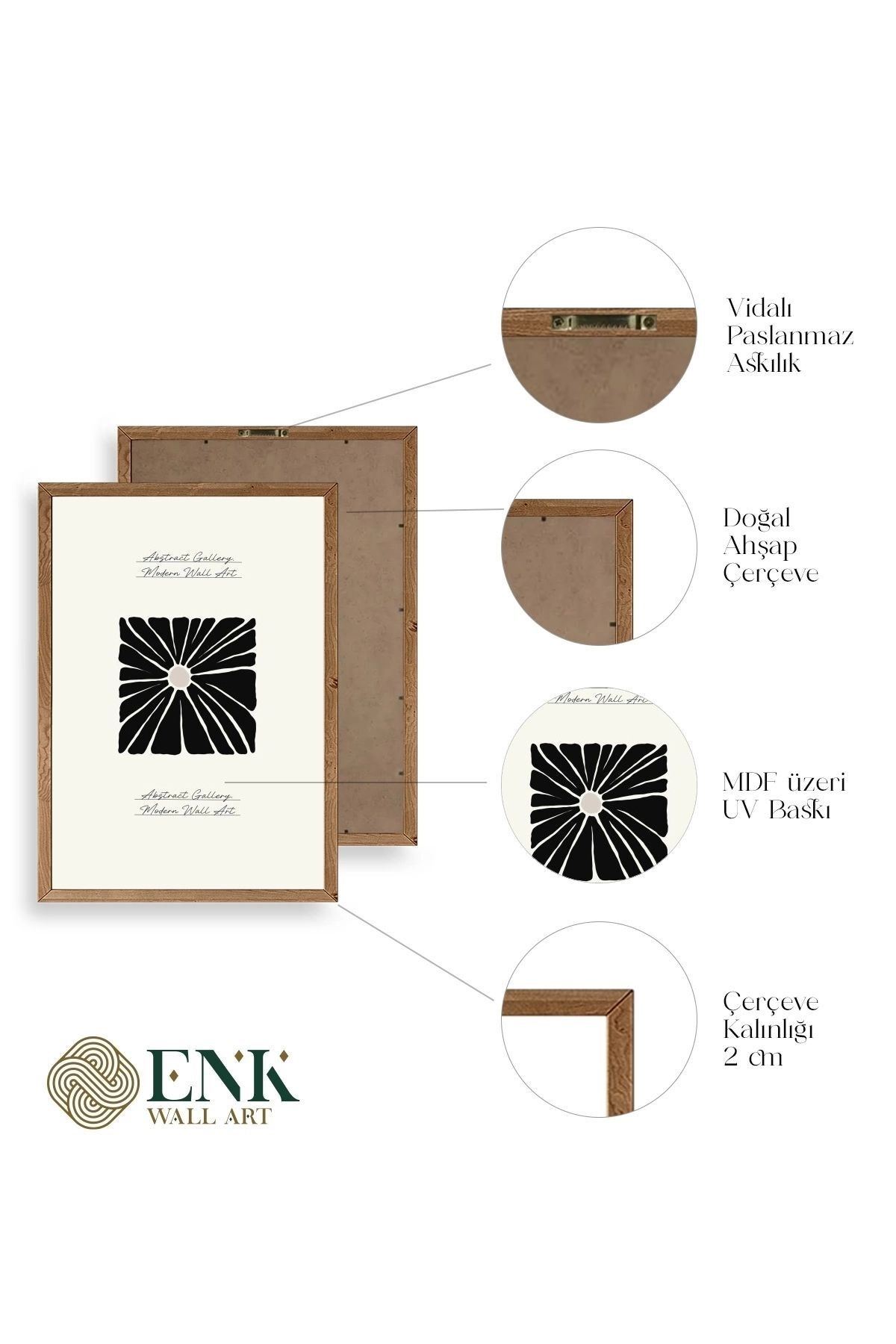 Çiçek Ahşap Çerçeveli Tablo 17 x 23