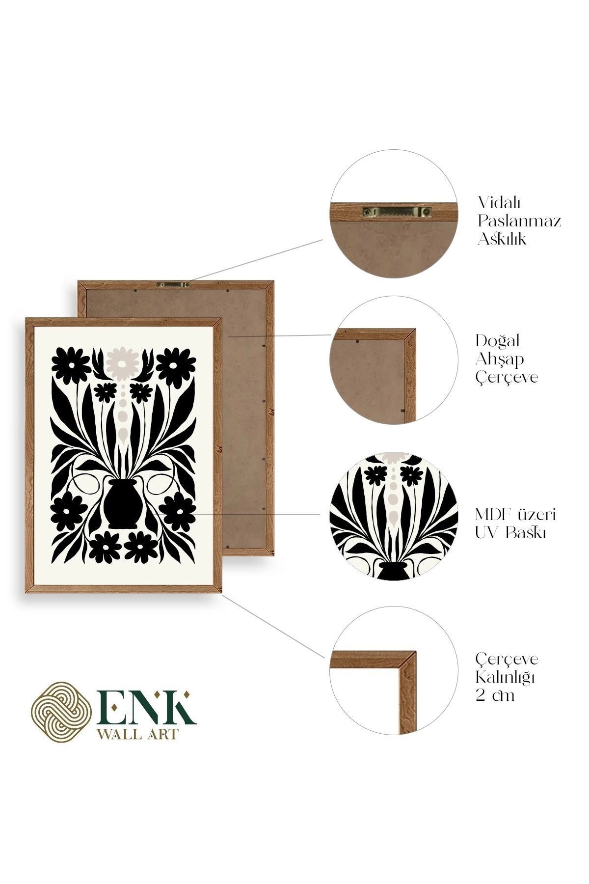 Çiçek Ahşap Çerçeveli Tablo 23 x 30