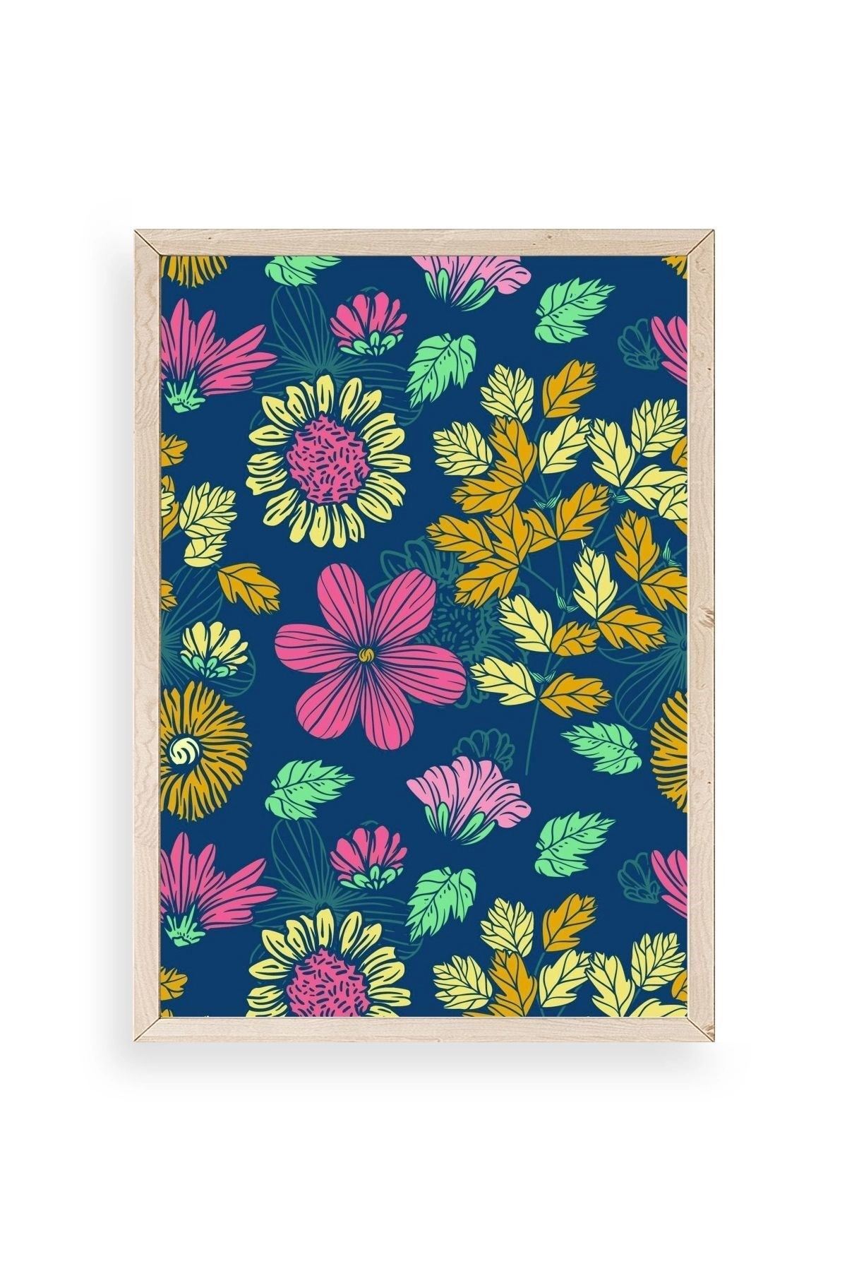 Çiçekler Ahşap Çerçeveli Tablo 17 x 23